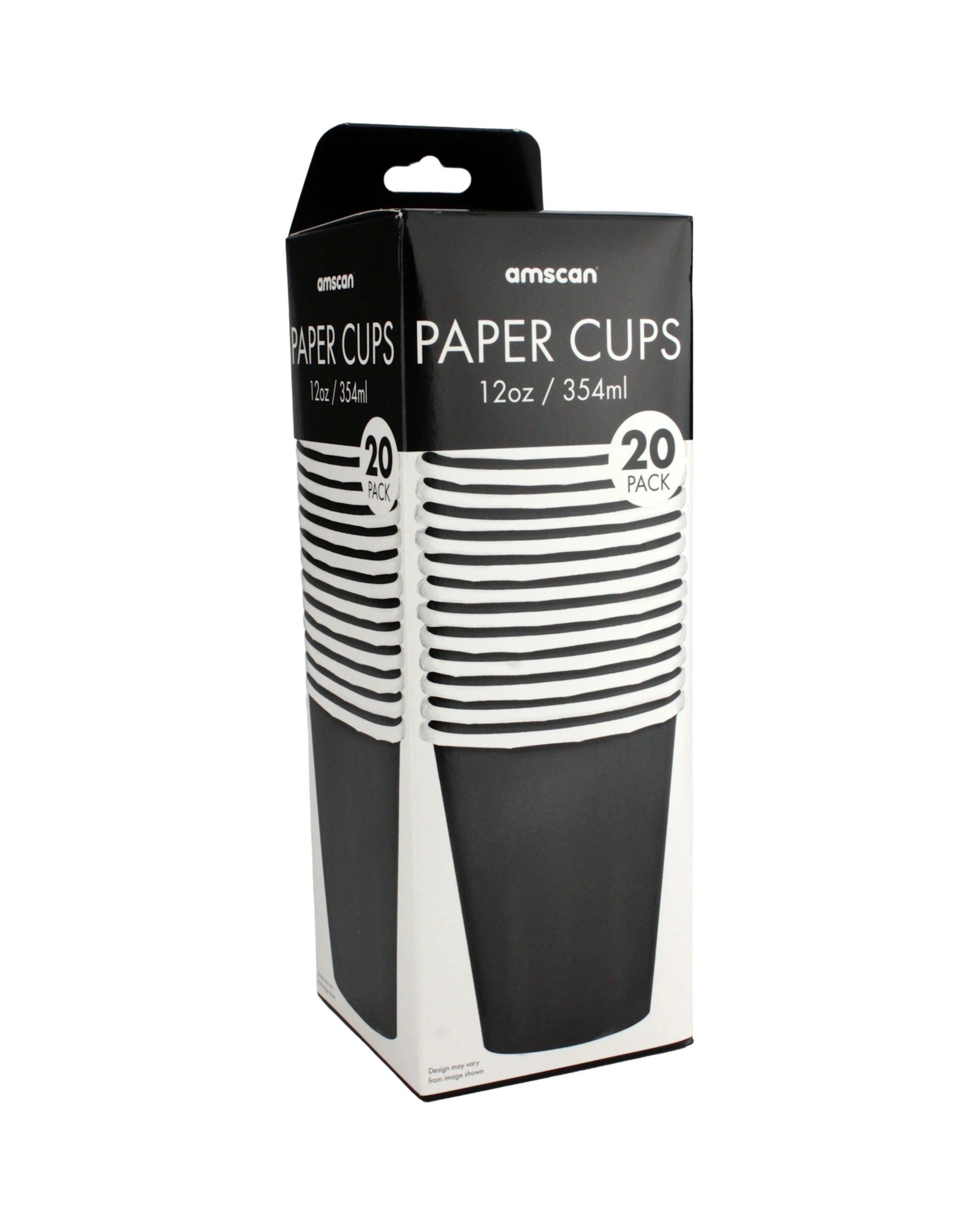 2 Amscan Paper Cups 354ml Pack of 20 - Jet Black - Jet Black, 2 of 3