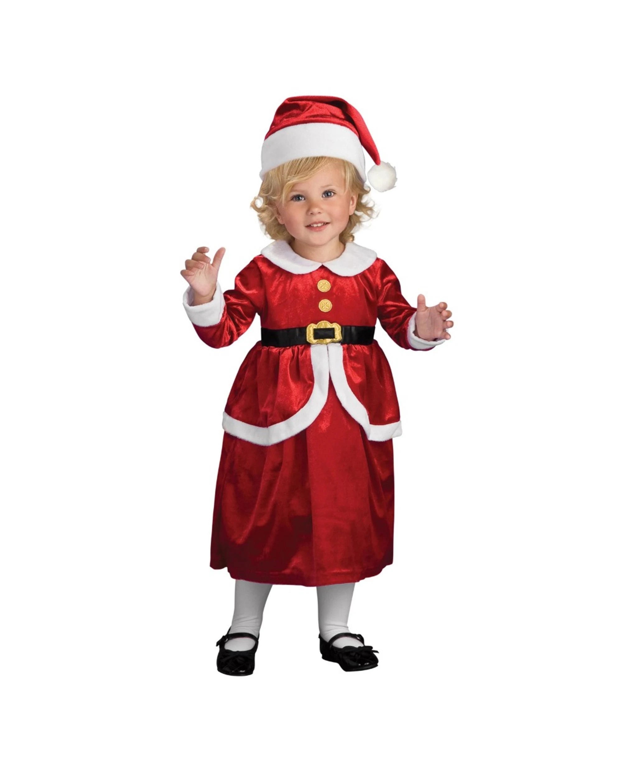 1 Lil Mrs Claus Dress and Apron Set Child Costume Size S 3-4 Years, 1 of 1