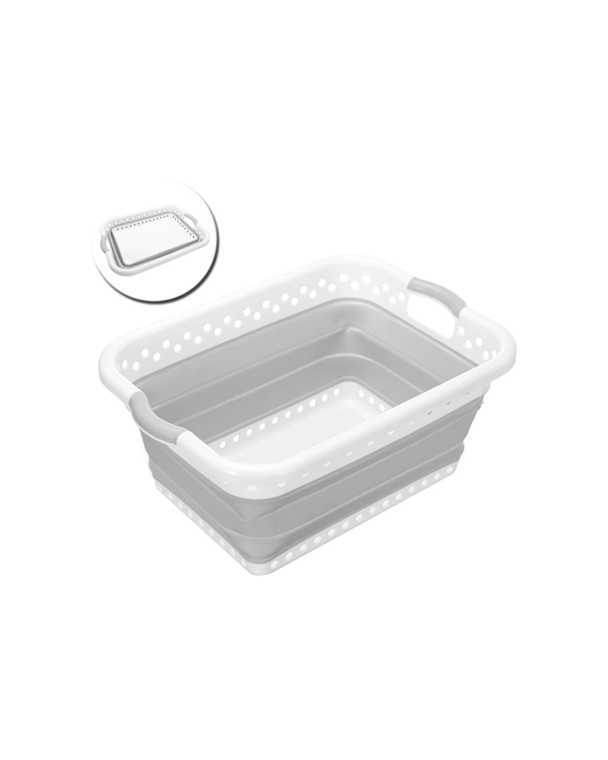 2 Boxsweden 45l Collapsible Laundry Basket Clothes Hamper/storage Organiser Grey
 - Grey, 2 of 5