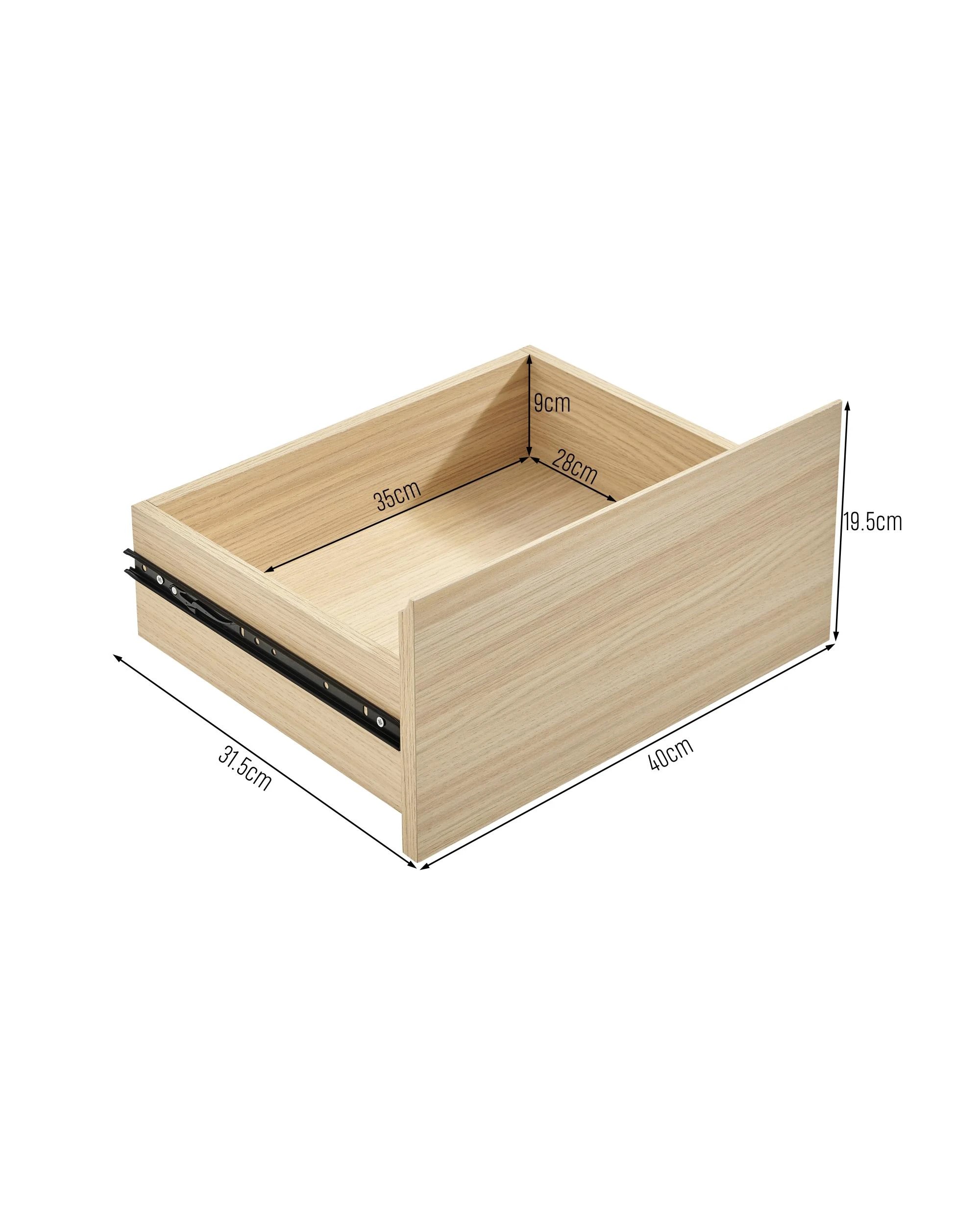 10 Kodu Bedside Unit Nightstand Side Table 1 Drawer Oak - Natural, 10 of 10
