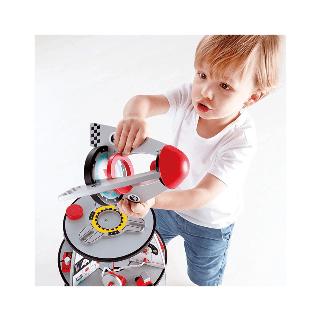 7 Hape 20pc Four Stage Rocket Ship Wooden Toy 74cm Kids Toddler 3y+. - White, 7 of 9