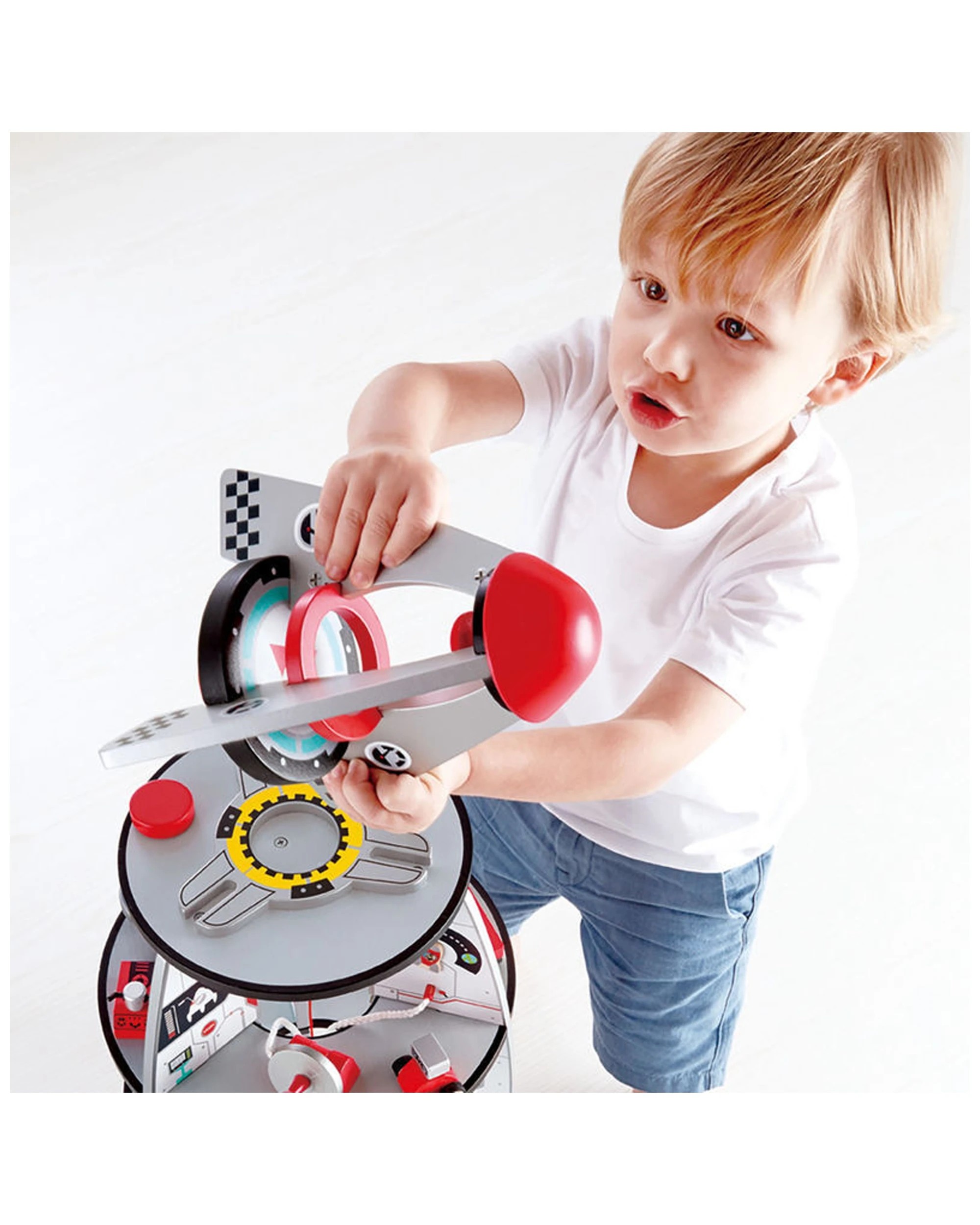 7 Hape 20pc Four Stage Rocket Ship Wooden Toy 74cm Kids Toddler 3y+. - White, 7 of 9