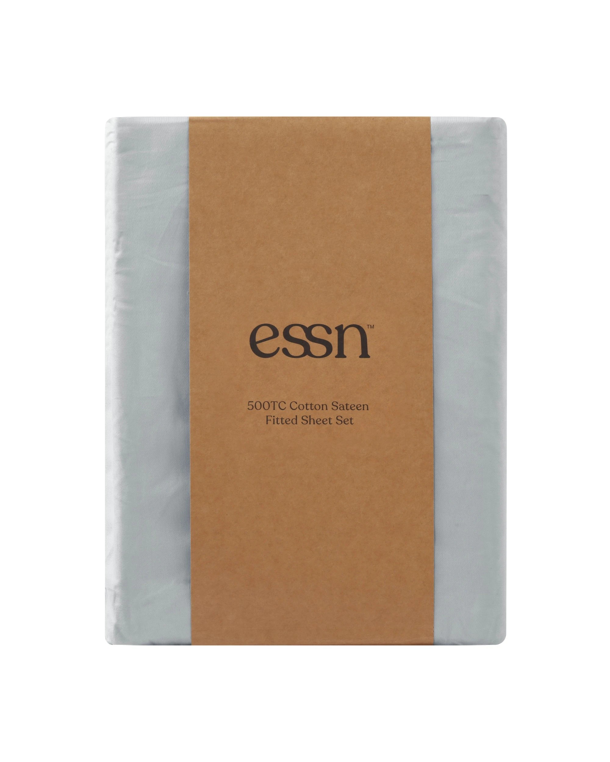 8 ESSN 500TC Cotton Sateen Fitted Sheet Set - King Bed - Silver, 8 of 9
