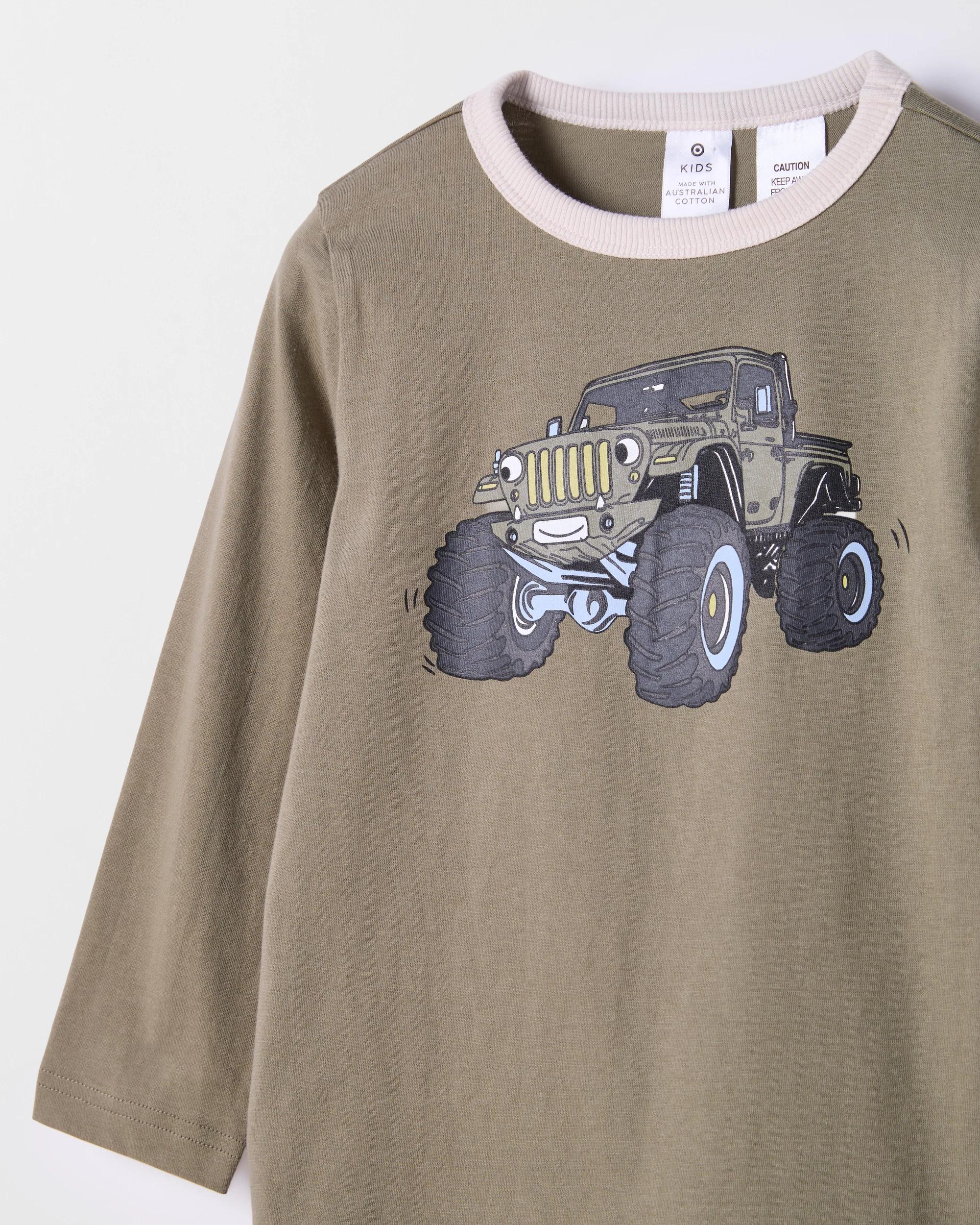 10 Target Kids Australian Cotton 2 Pack Younger Boys Knit Pyjama Set MONSTER TRUCK, 10 of 10