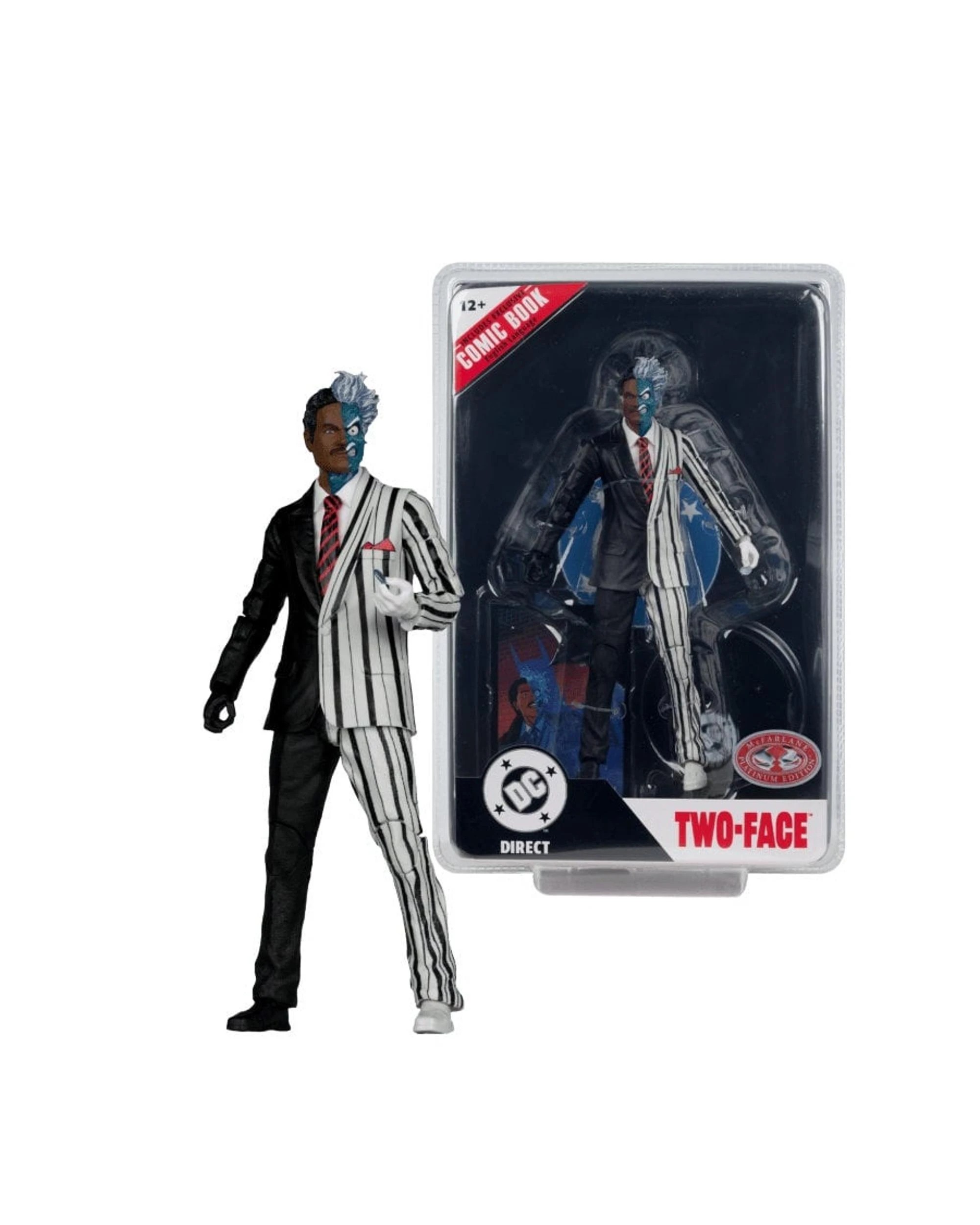 1 McFarlane DC Direct Batman 1995 Two-Face Platinum Edition Page Punchers 7 inch Figure with Comic, 1 of 9