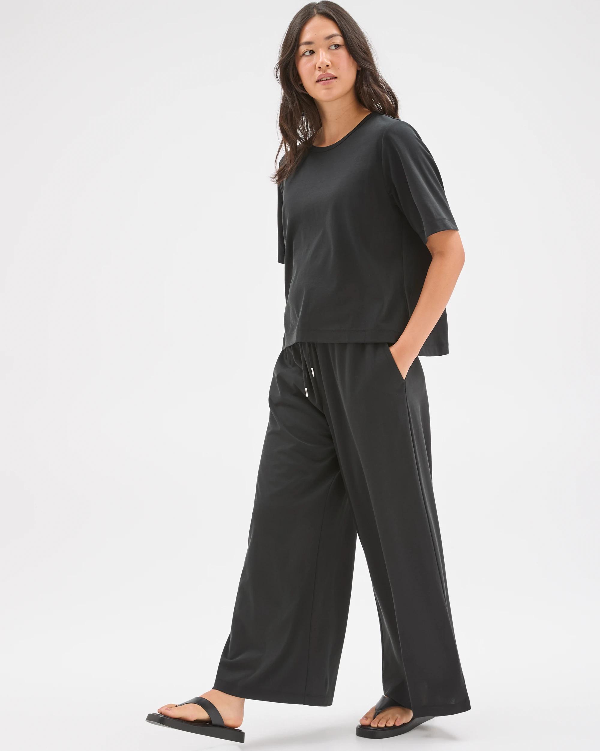 3 Target Woman Relaxed Wide Leg Drape Pants WASHED BLACK, 3 of 7