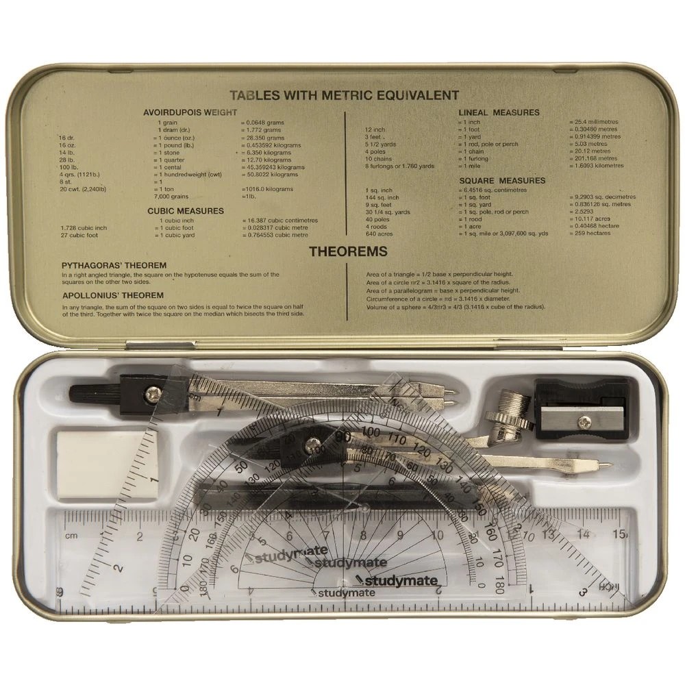 5 Studymate Tin Maths Set 9 Piece, 5 of 10