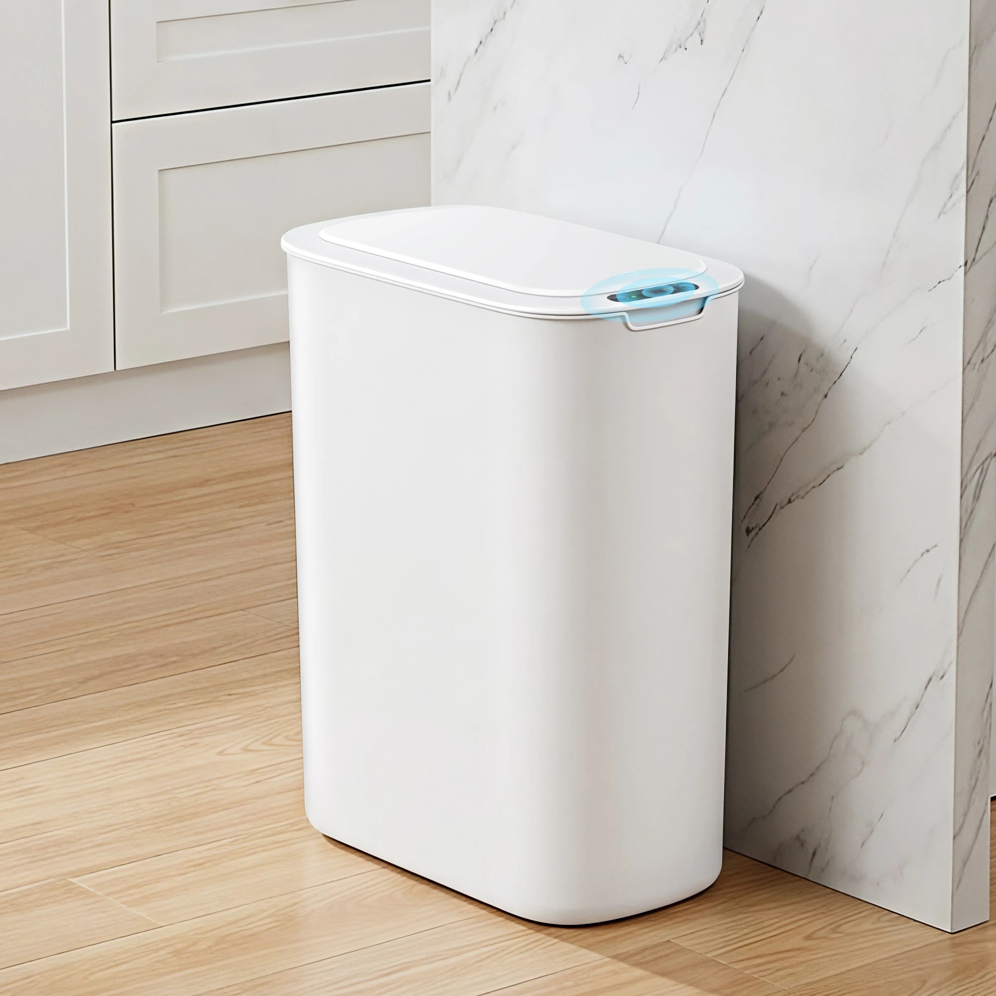 4 Devanti Automatic Trash Bin with Lid 25L Motion Sensor Kitchen Bin - White, 4 of 4