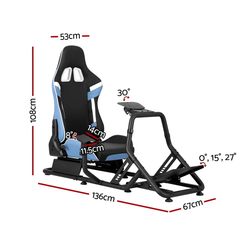 2 Artiss Racing Simulator Cockpit Steering Wheel Gaming Chair - Multi, 2 of 5