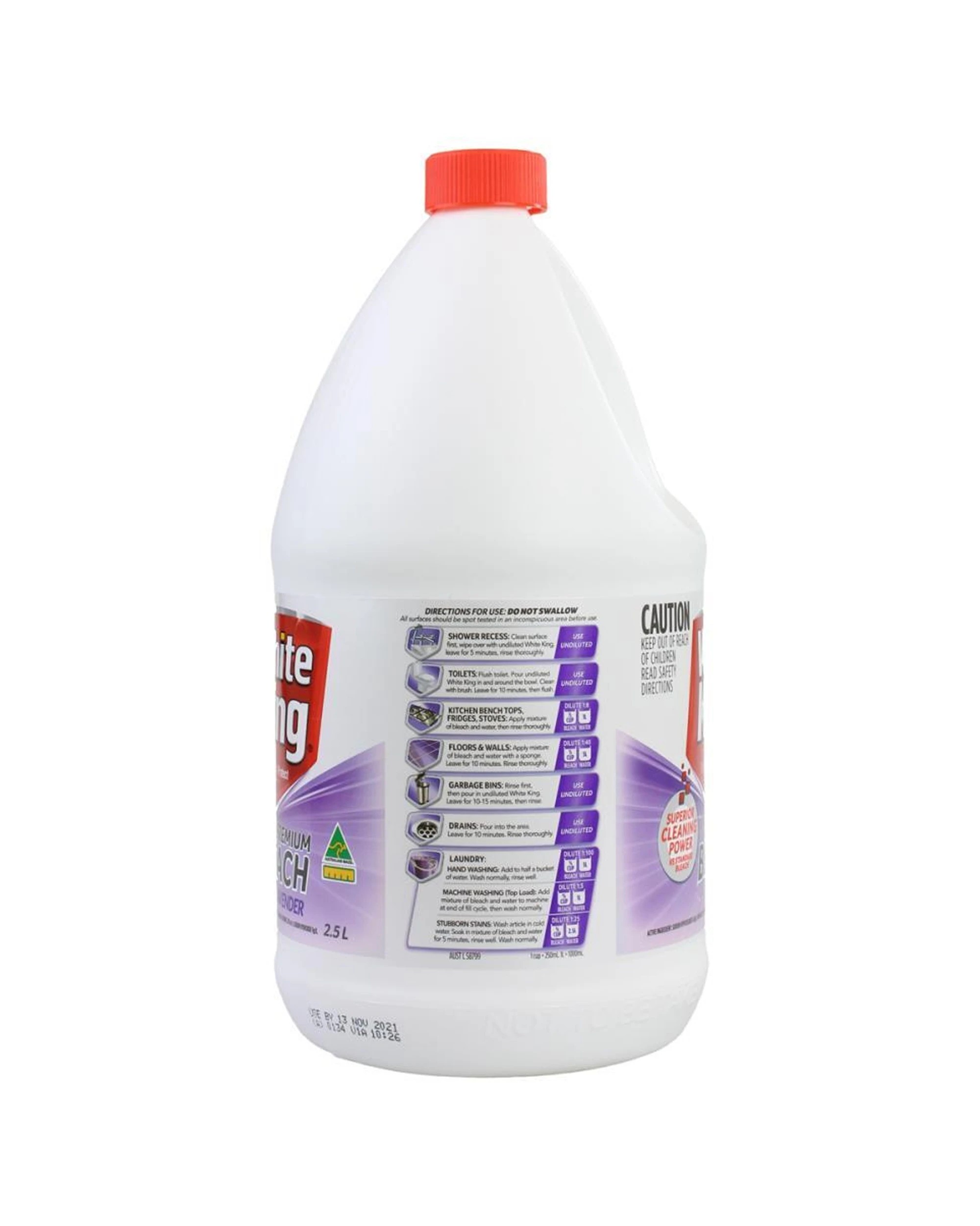 3 White King Premium All Purpose Bleach Cleaner 8 Pack 2.5L Lavender - White, 3 of 4