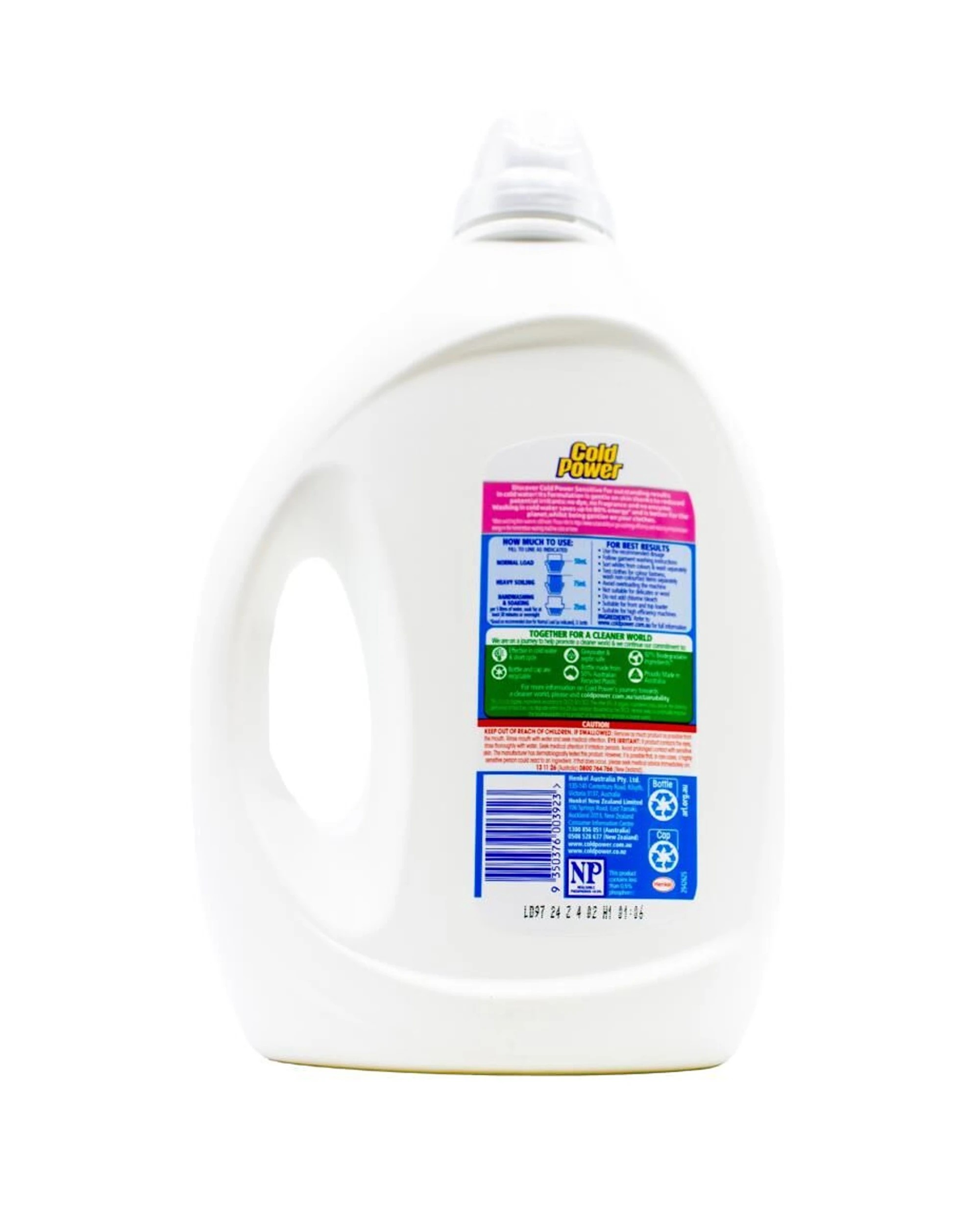 3 Cold Power 2PK Laundry Liquid 2L Front Top Loader Sensitive Skin Care - White, 3 of 3