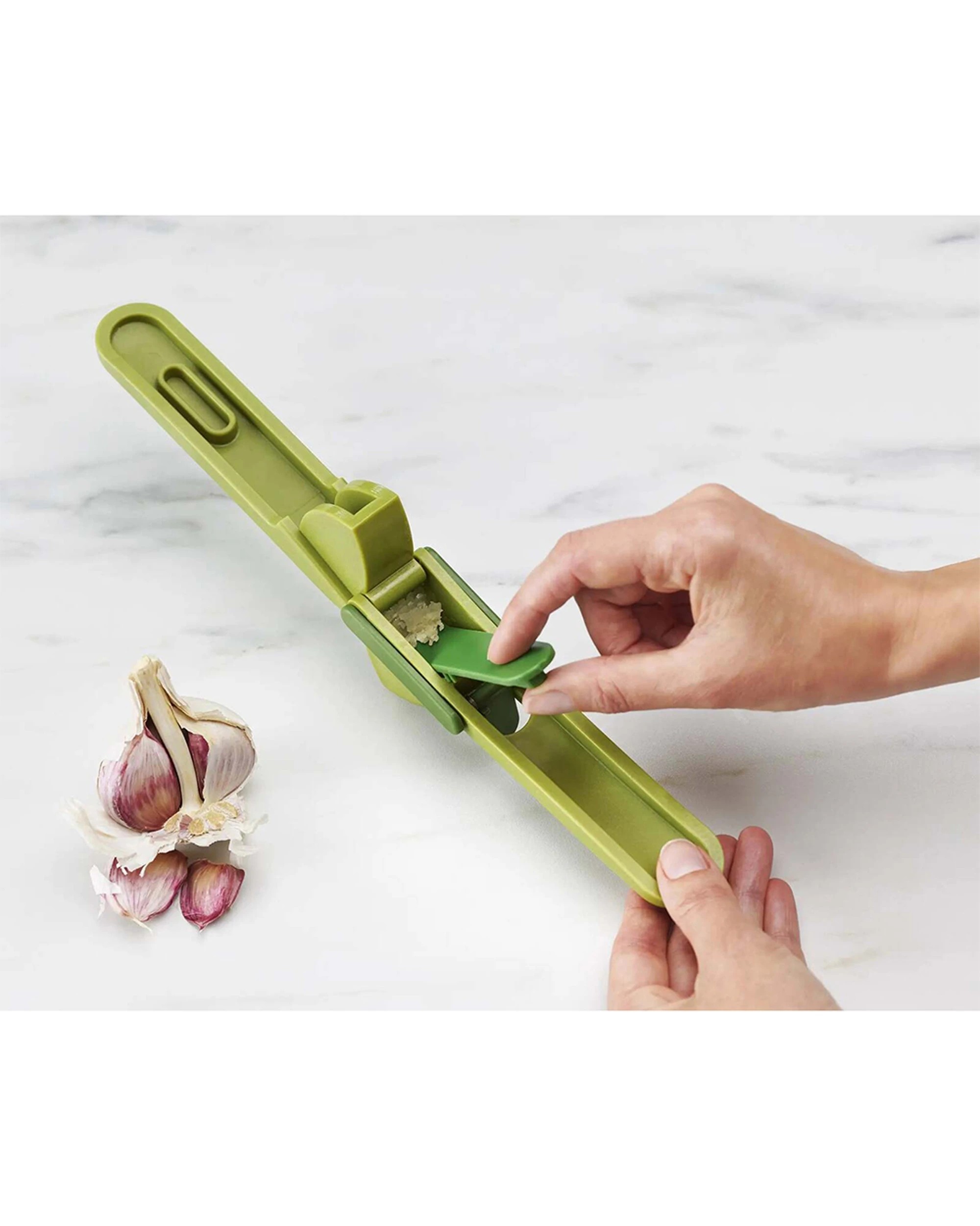 4 Joseph Joseph CleanForce Garlic Press Crusher With Cleaning Tool - Green, 4 of 4