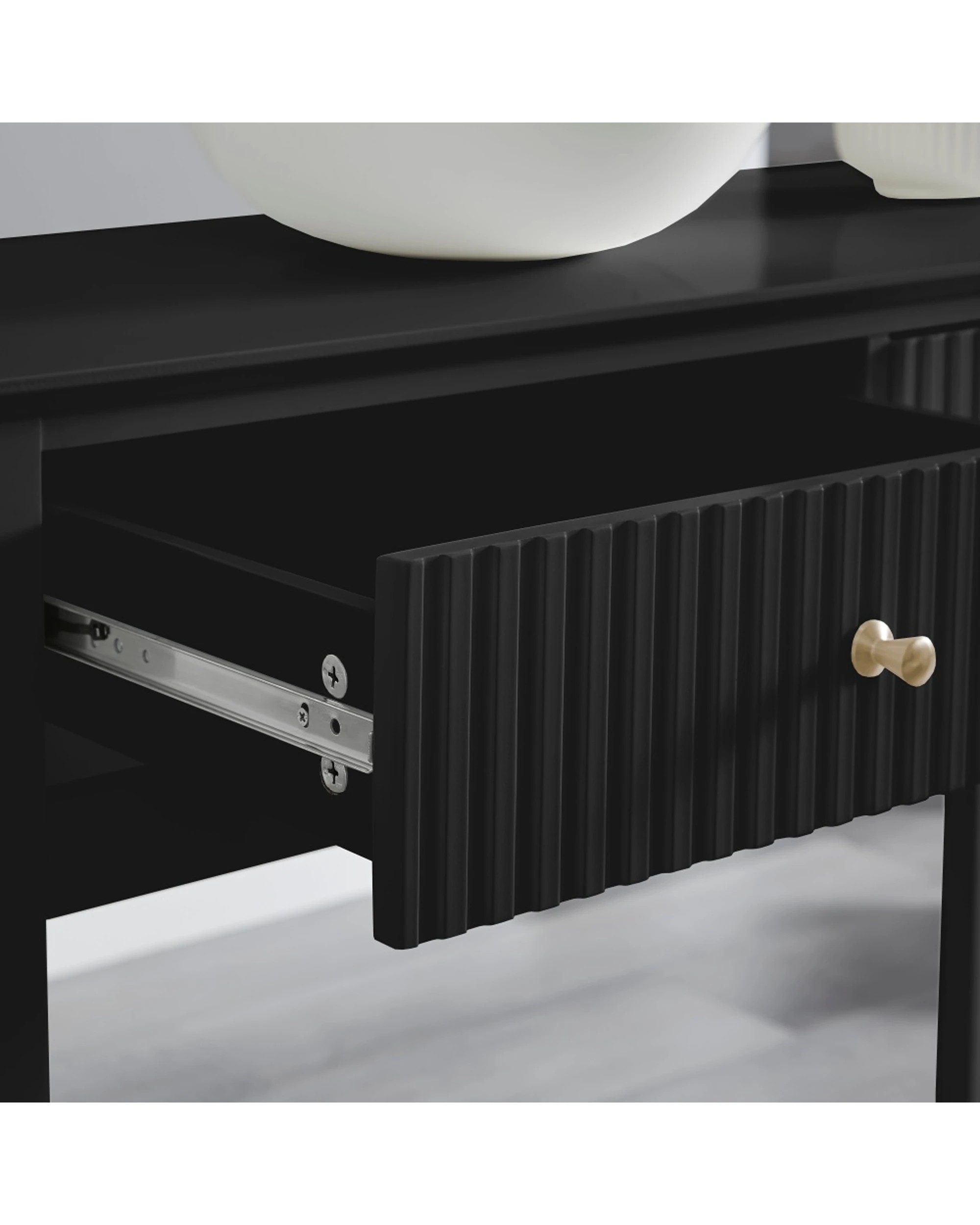 6 Alpine Bay Zara Fluted Console Table 100cm - Black, 6 of 8