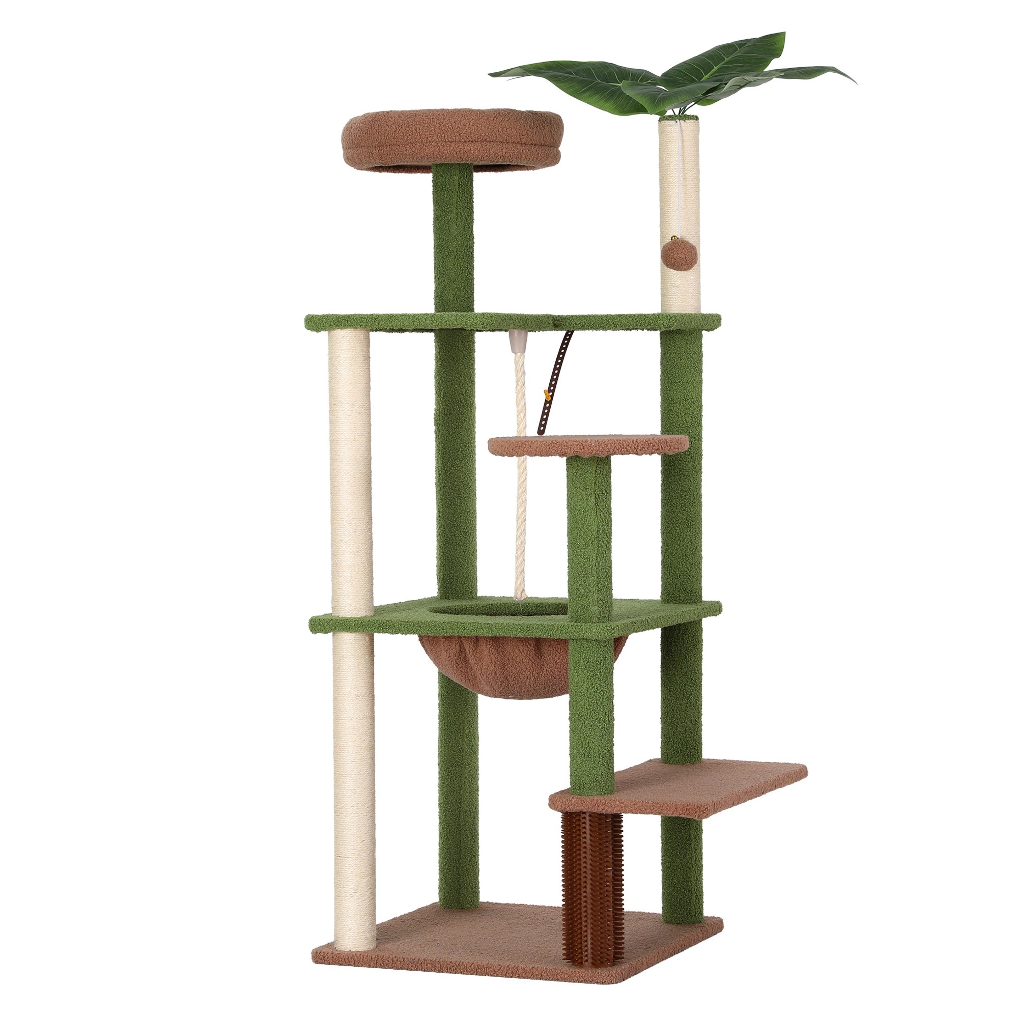 1 i.Pet Cat Tree Tower 152cm Jungle Multi-Level Scratching Post Leafy Canopy - Multi, 1 of 10