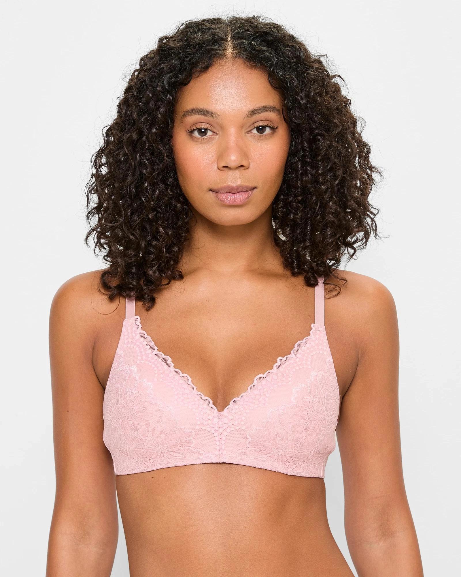 1 Target Womens Lace Wirefree Contour T-Shirt Bra SOFT ROSE PINK, 1 of 3