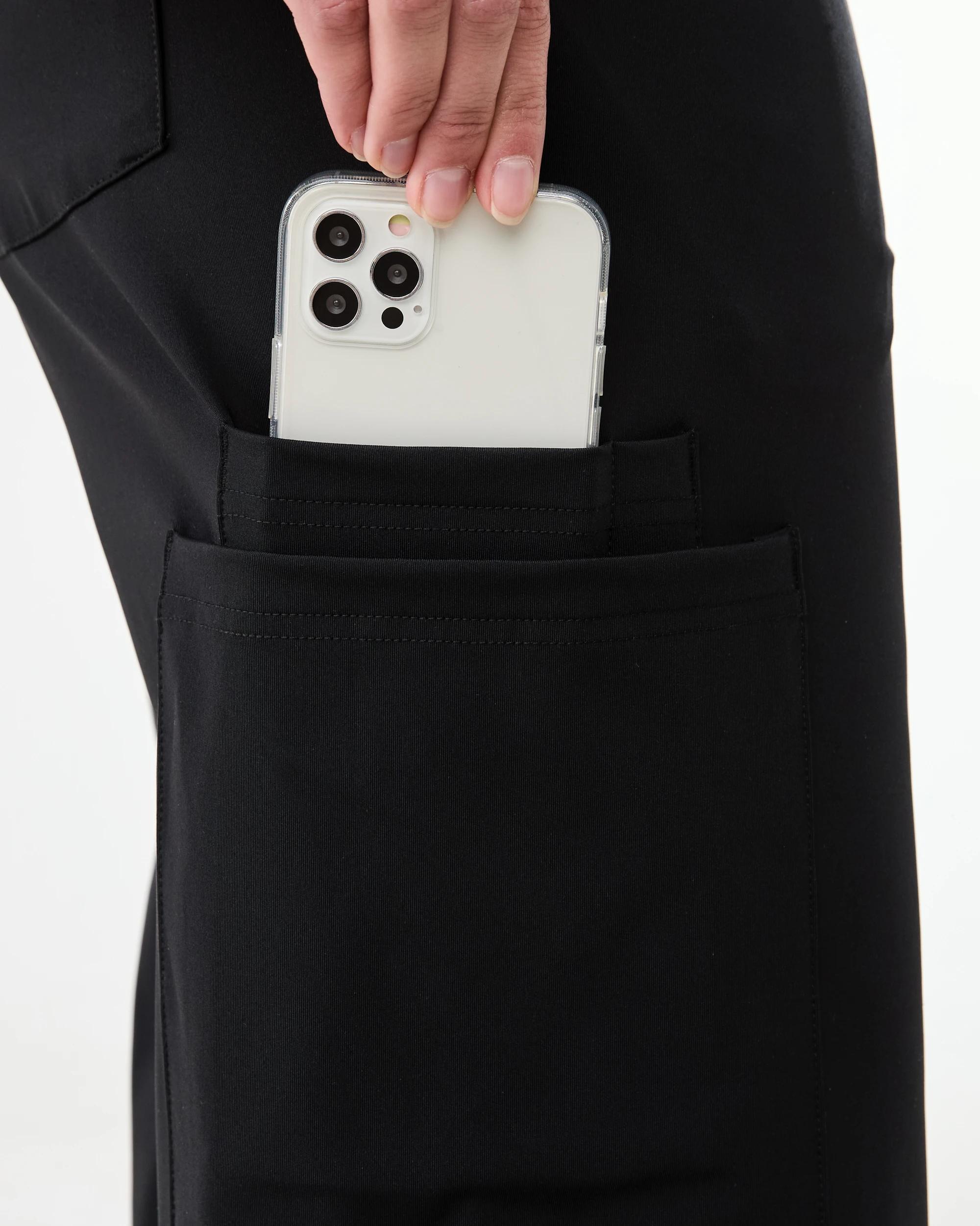 7 Workwear Scrub Performance Flare Pants Black, 7 of 8