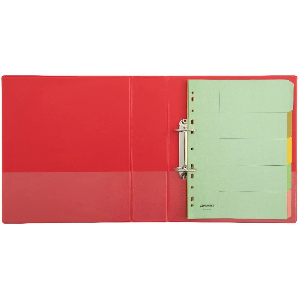5 J.Burrows Insert Binder A4 2 D-Ring 50mm Red, 5 of 6