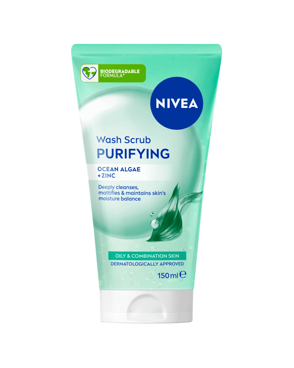 Nivea Purifying Wash Scrub 150ml - Ocean Algae and Hydramine