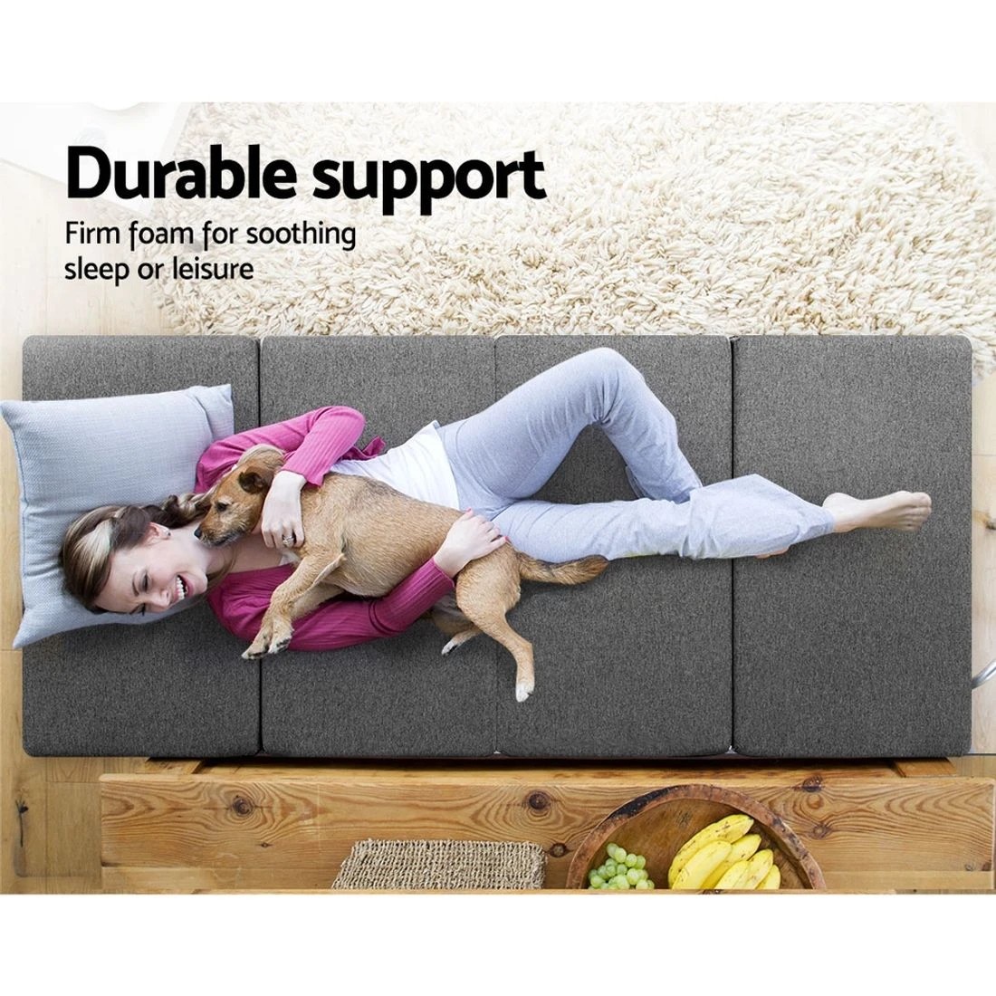 5 Giselle Bedding Foldable Mattress Folding Foam Single - Grey, 5 of 5