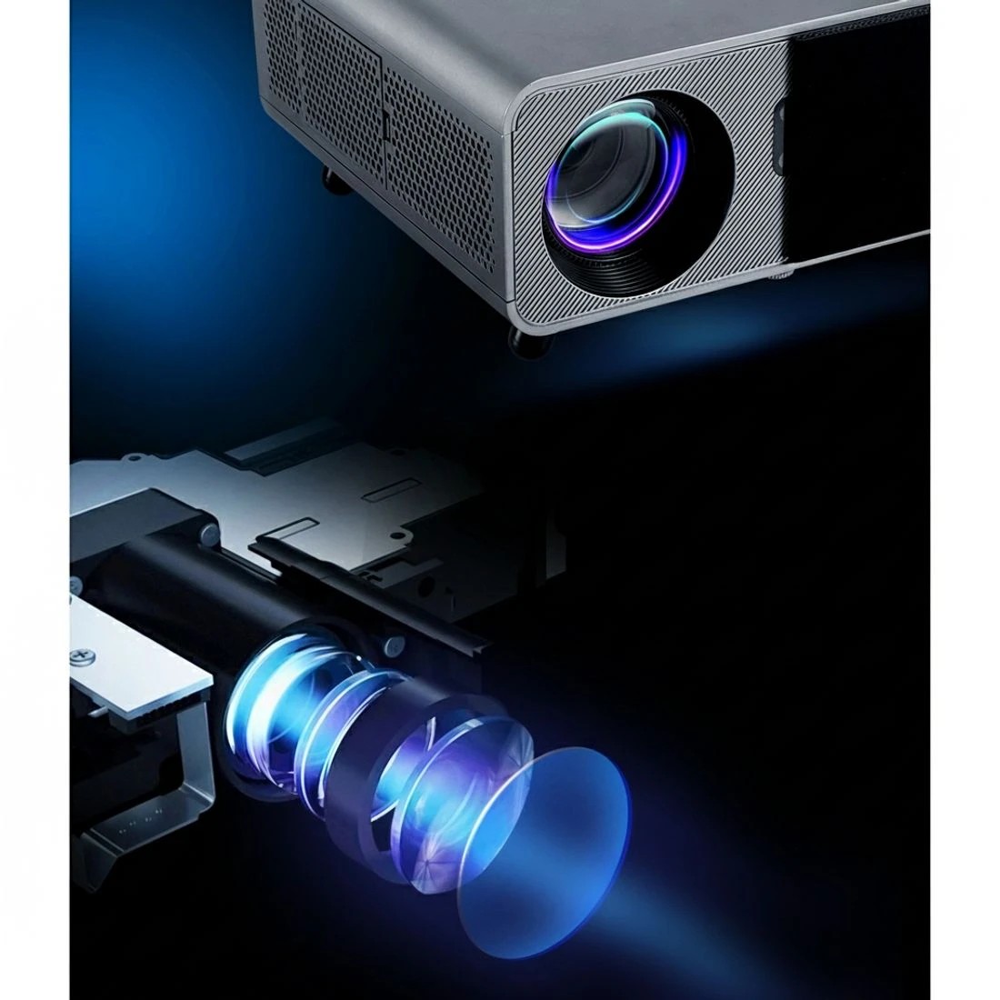 5 Devanti Portable Wifi Video Projector 4K 2.4G/5G Home Theater HDMI 1080P - Black, 5 of 6