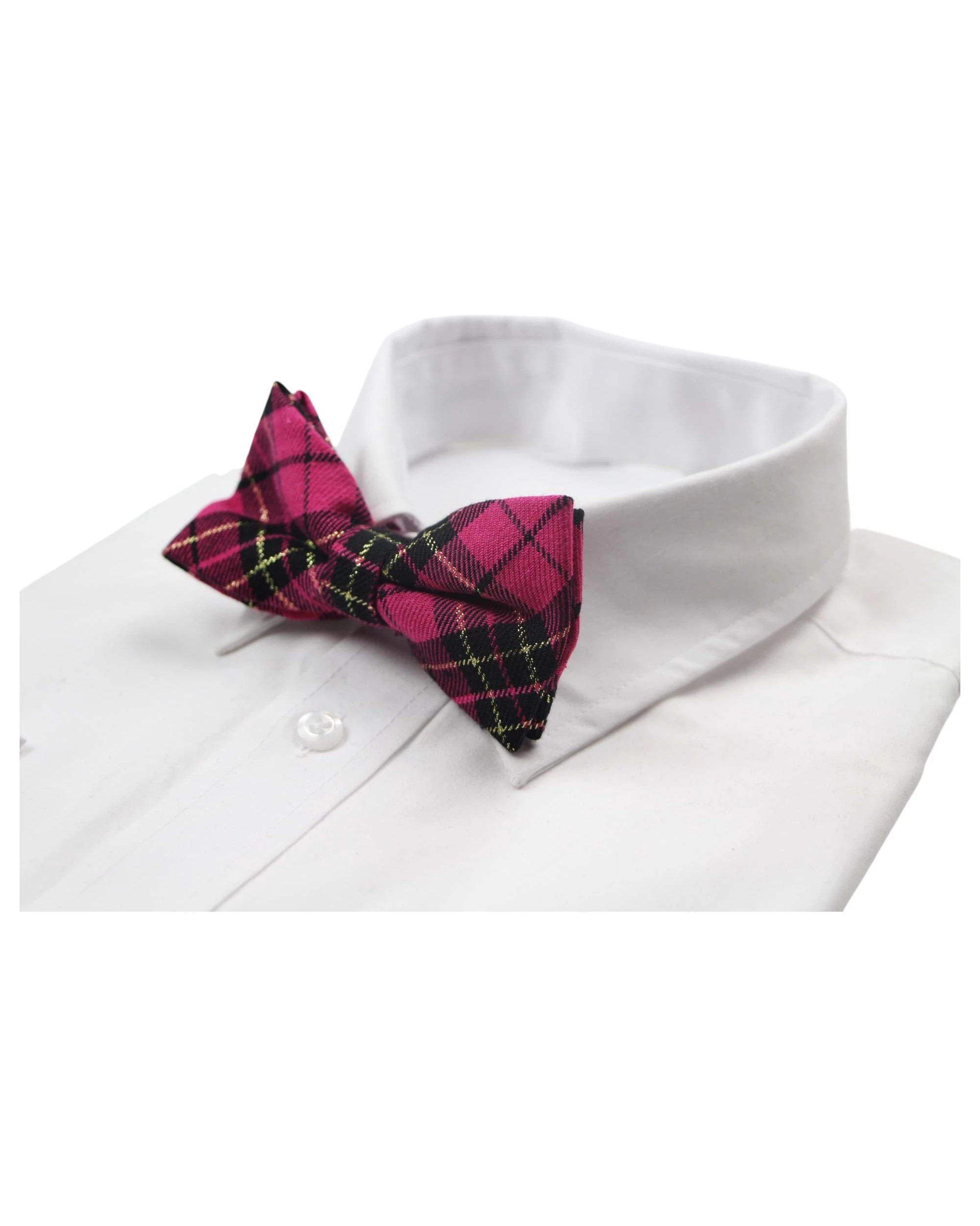 1 Zasel Mens Pink Tarten Patterned Bow Tie With Tinsel, 1 of 3