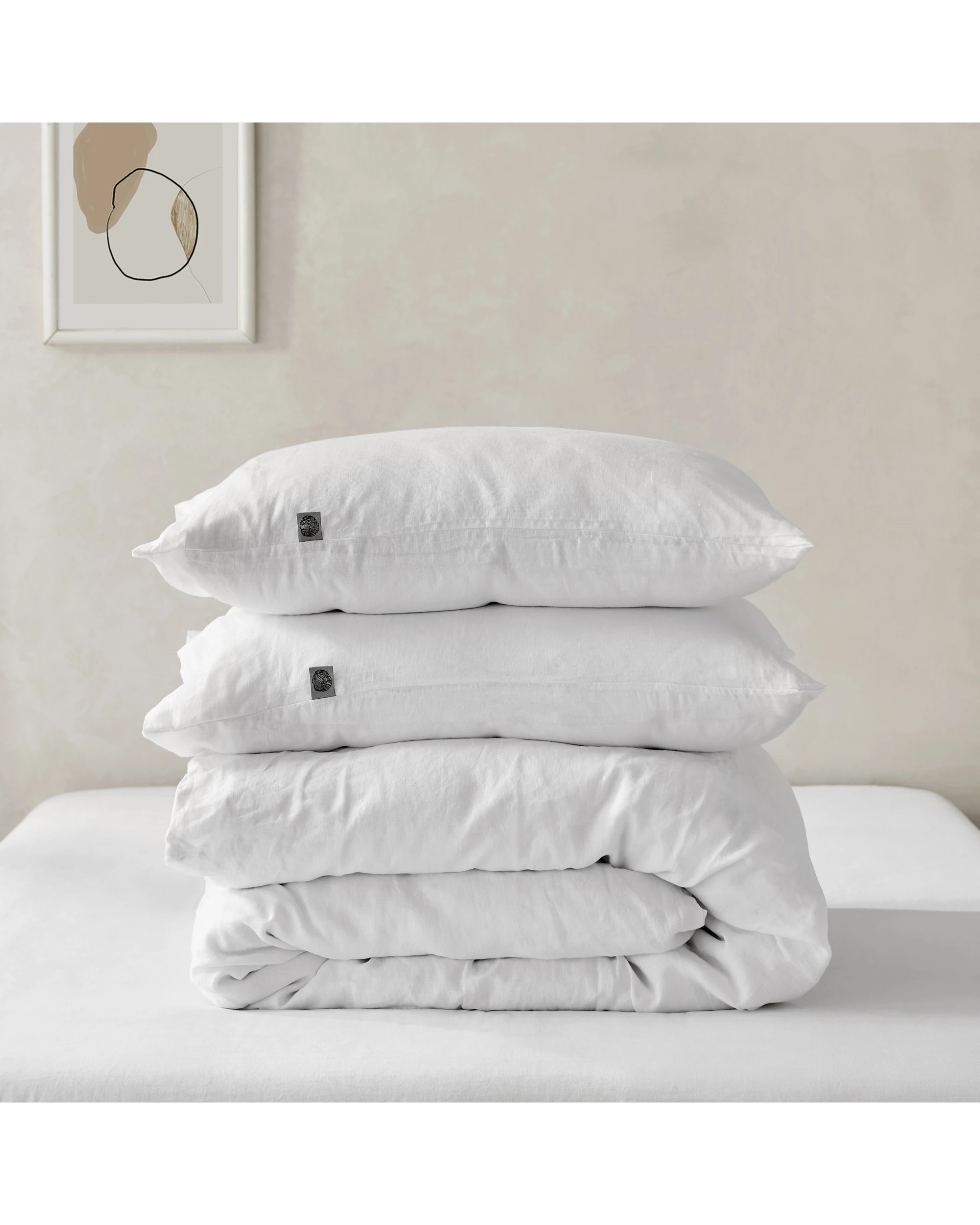 6 Natural Home 100% European Flax Linen Quilt Cover Set - King Bed - White, 6 of 7