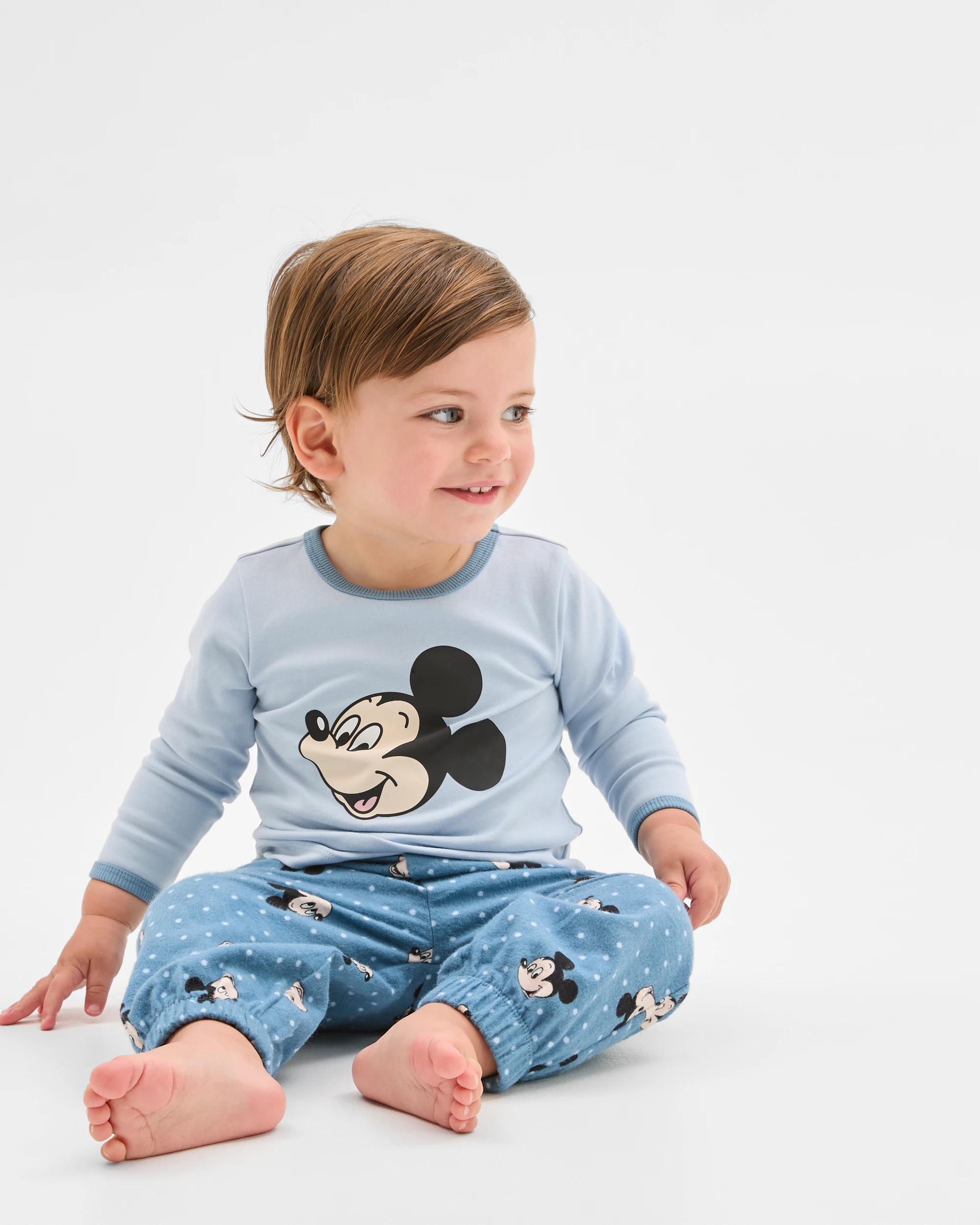 2 Disney Mickey Organic Cotton Baby Knit/Flannel Pyjama Set MICKEY, 2 of 5