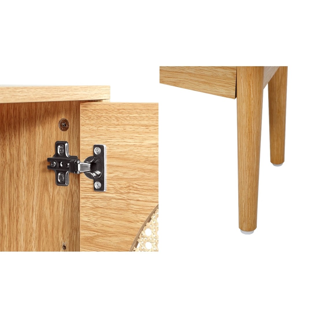 6 Oikiture Buffet Sideboard Rattan Storage Cabinet
 - Natural, 6 of 10