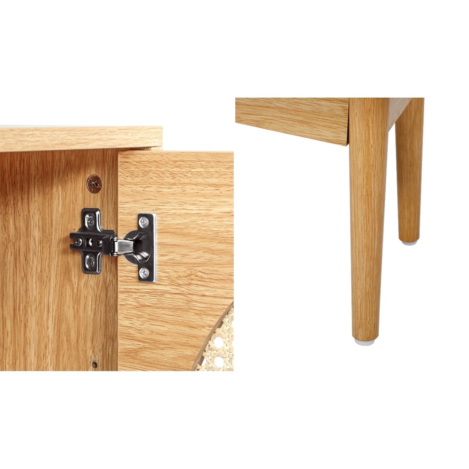 6 Oikiture Buffet Sideboard Rattan Storage Cabinet
 - Natural, 6 of 10