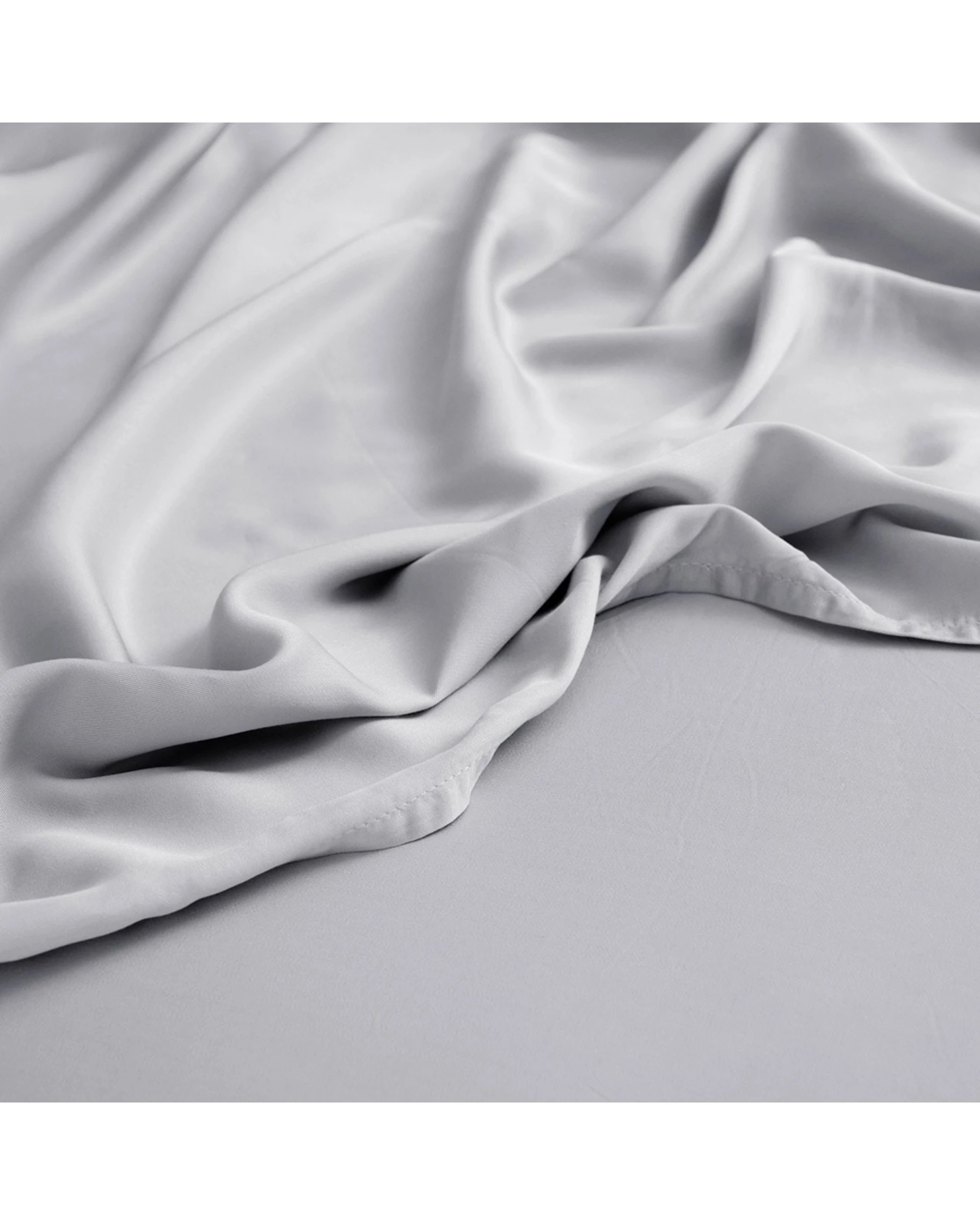 2 Canningvale Luxury Lustro Bamboo Viscose Bed Sheet Set Perla - King Bed - Silver, 2 of 4
