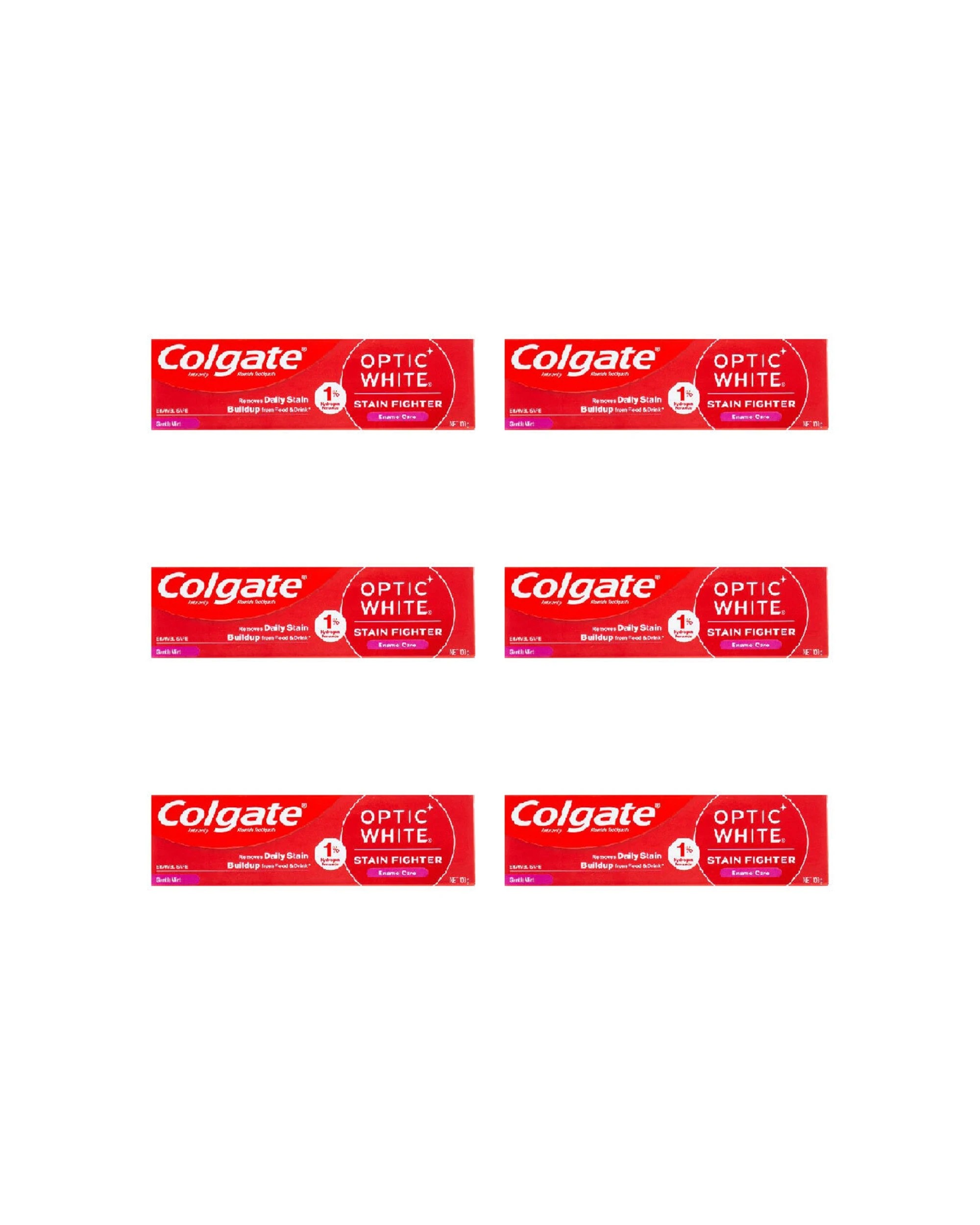 1 Colgate 6pk Toothpaste Optic White Stain Fighter Enamel Care Gentle Mint 100ml - Multi, 1 of 5