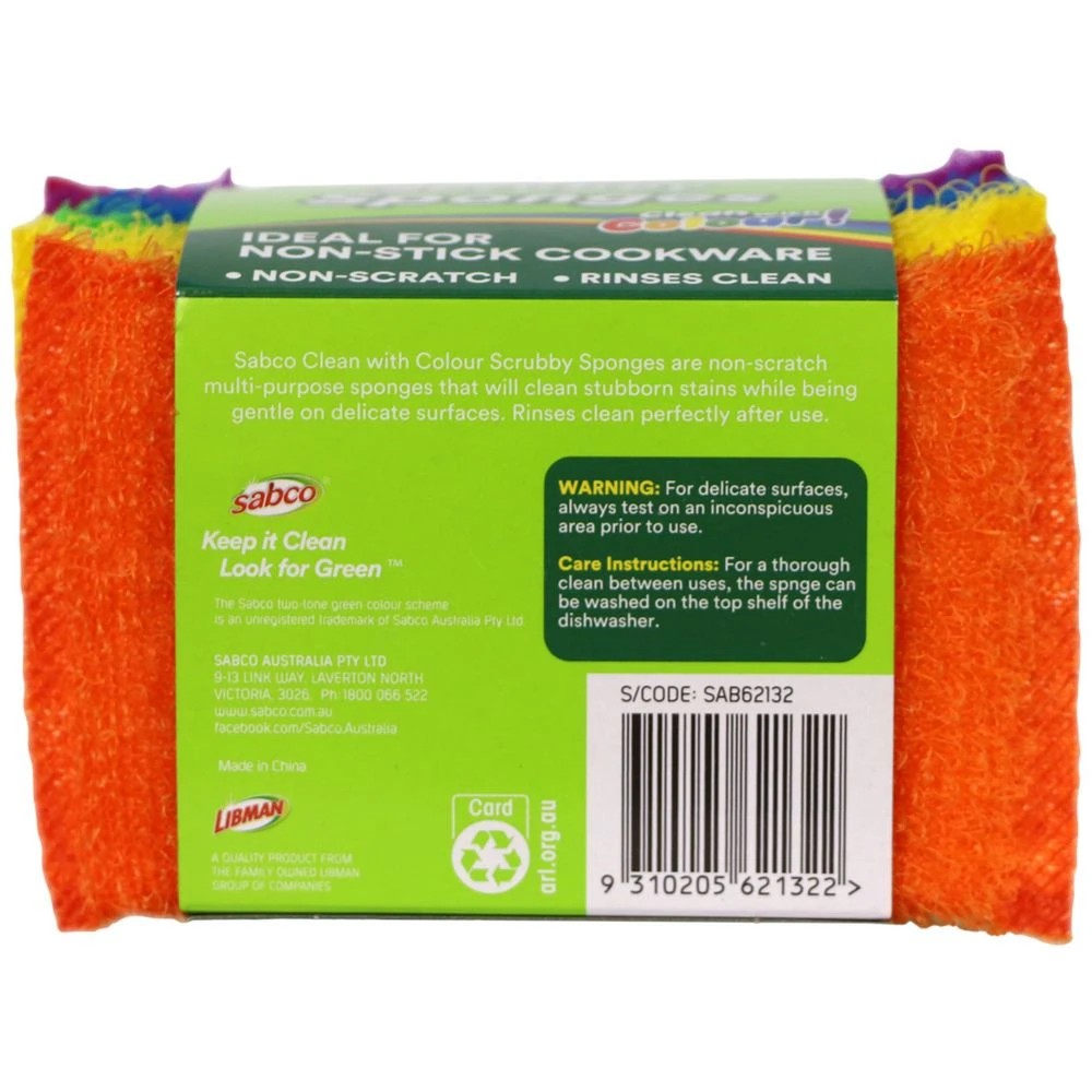 4 Sabco Scrubby Sponges Rainbow 5 Pack, 4 of 4