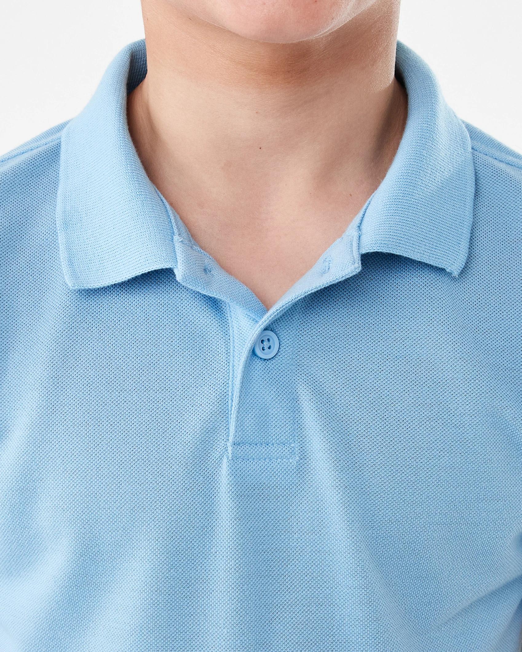 4 School Polo T-shirt Mid Blue, 4 of 7