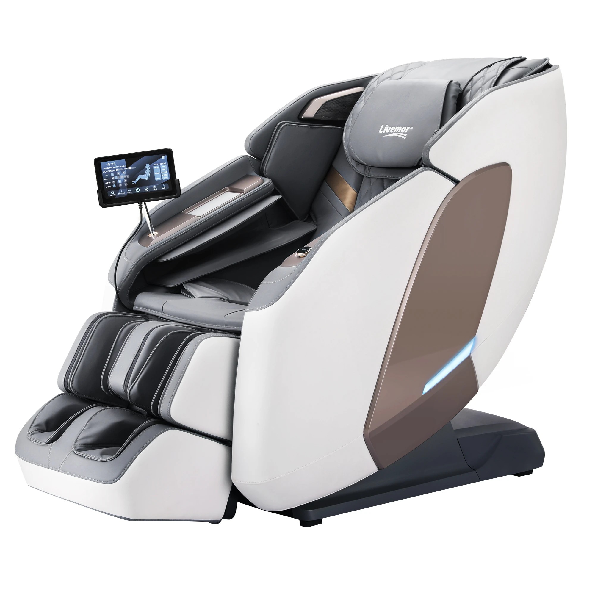 1 Livemor Prestige 4D Massage Chair Dual Mechanism Full Body SL-Track Zero Gravity Recliner Body Scan - Multi, 1 of 10
