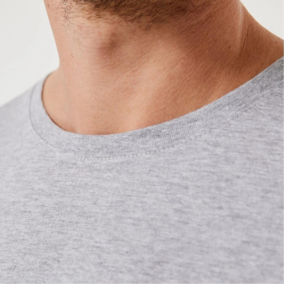 5 Plain Crew Neck T-shirt Grey Marl, 5 of 7