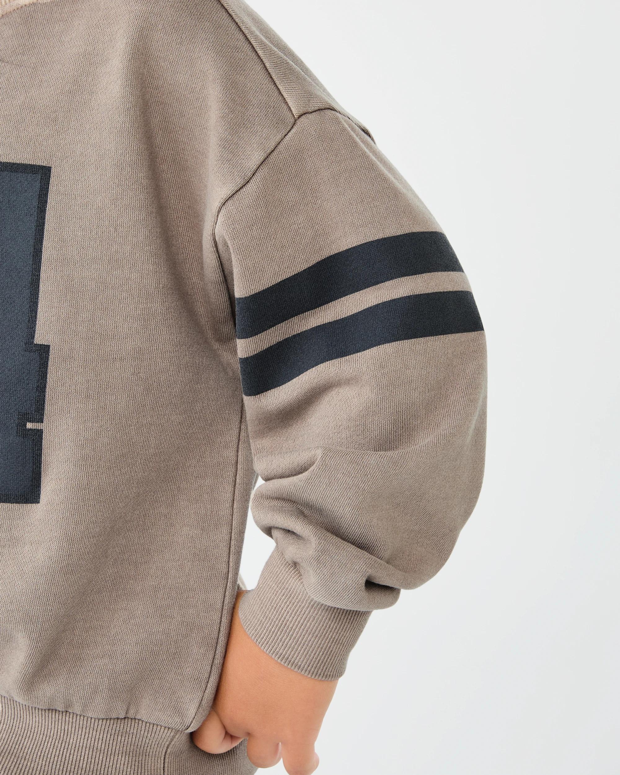 6 Oversized Crew Neck Sweatshirt Brn Varsit, 6 of 8