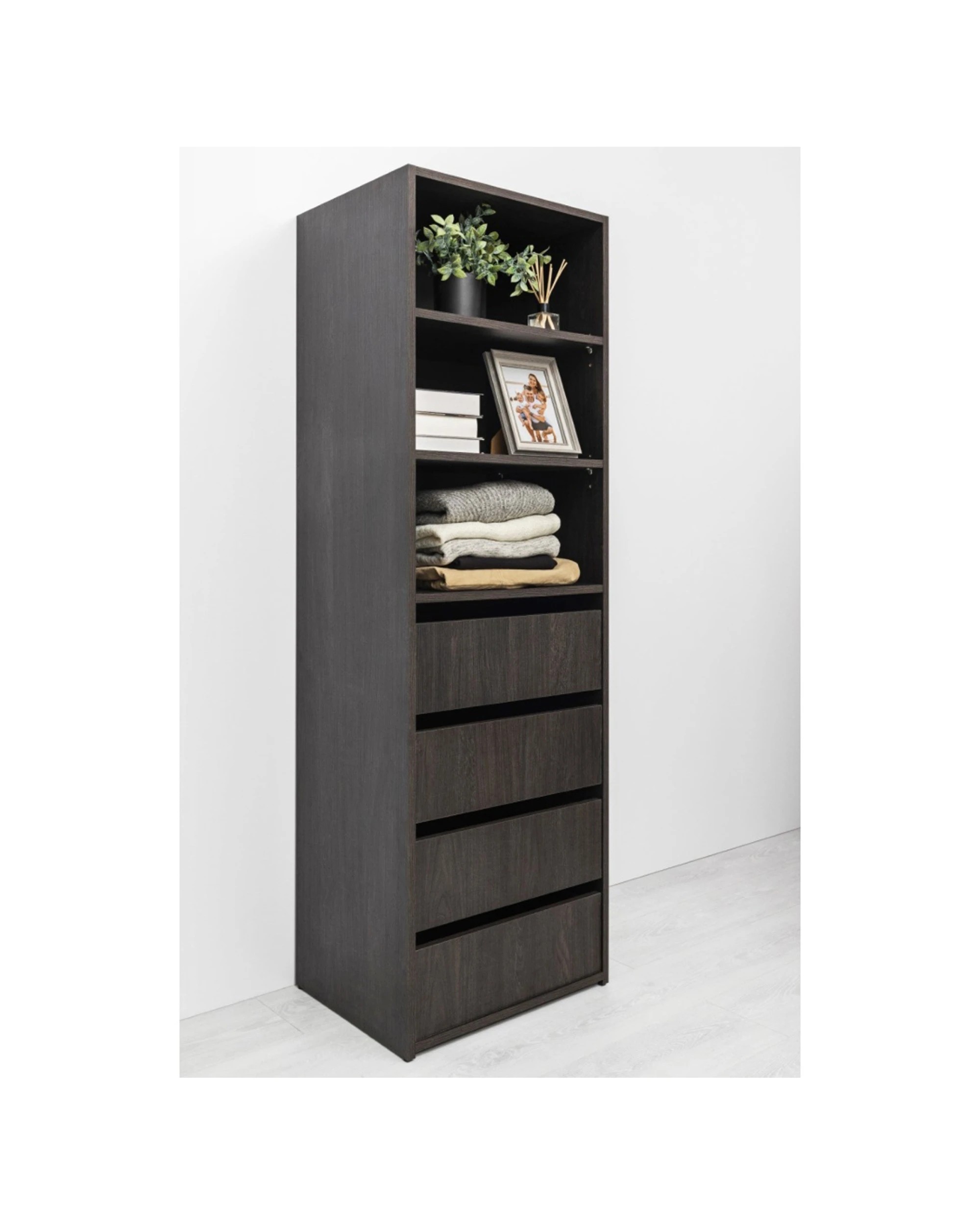 4 European Cabinetry Geneva Built In Wardrobe 4 Drawer 3 Shelf Module Classic Nordic Ash, 4 of 4