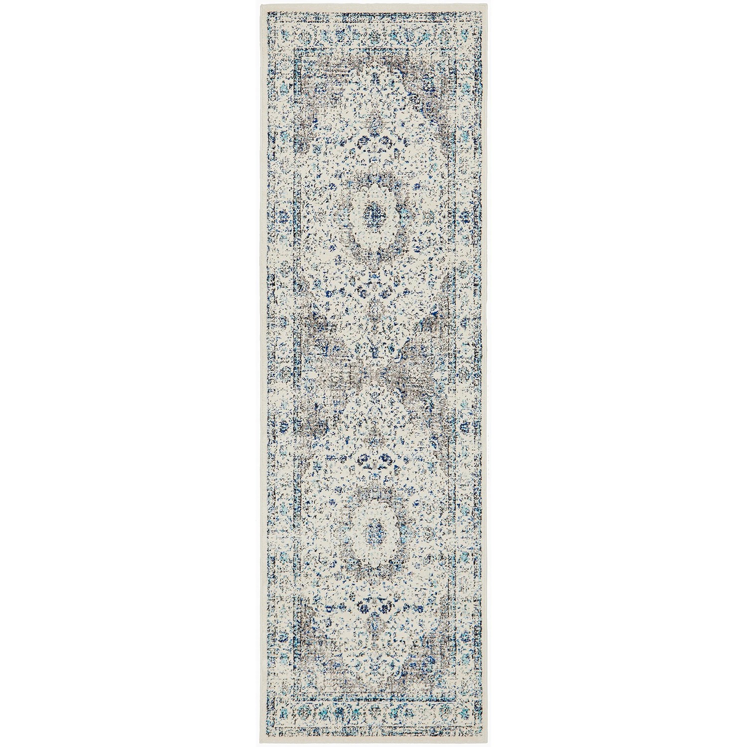 1 Common Ground Rugs Encore 251 300x80cm Runner - Medium Pet Friendly Rug - White, 1 of 7