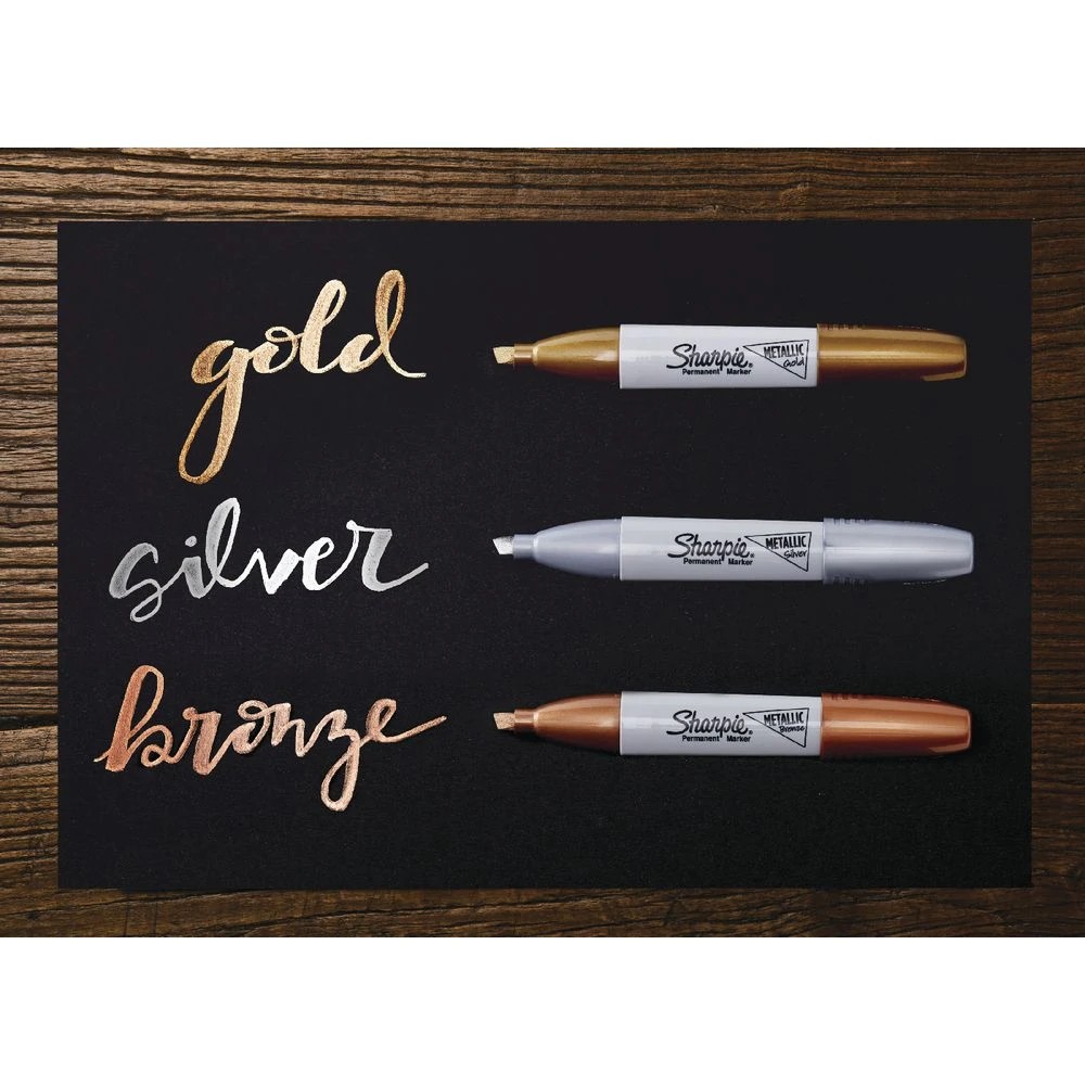 3 Sharpie Chisel Permanent Markers Metallic 3 Pack, 3 of 10