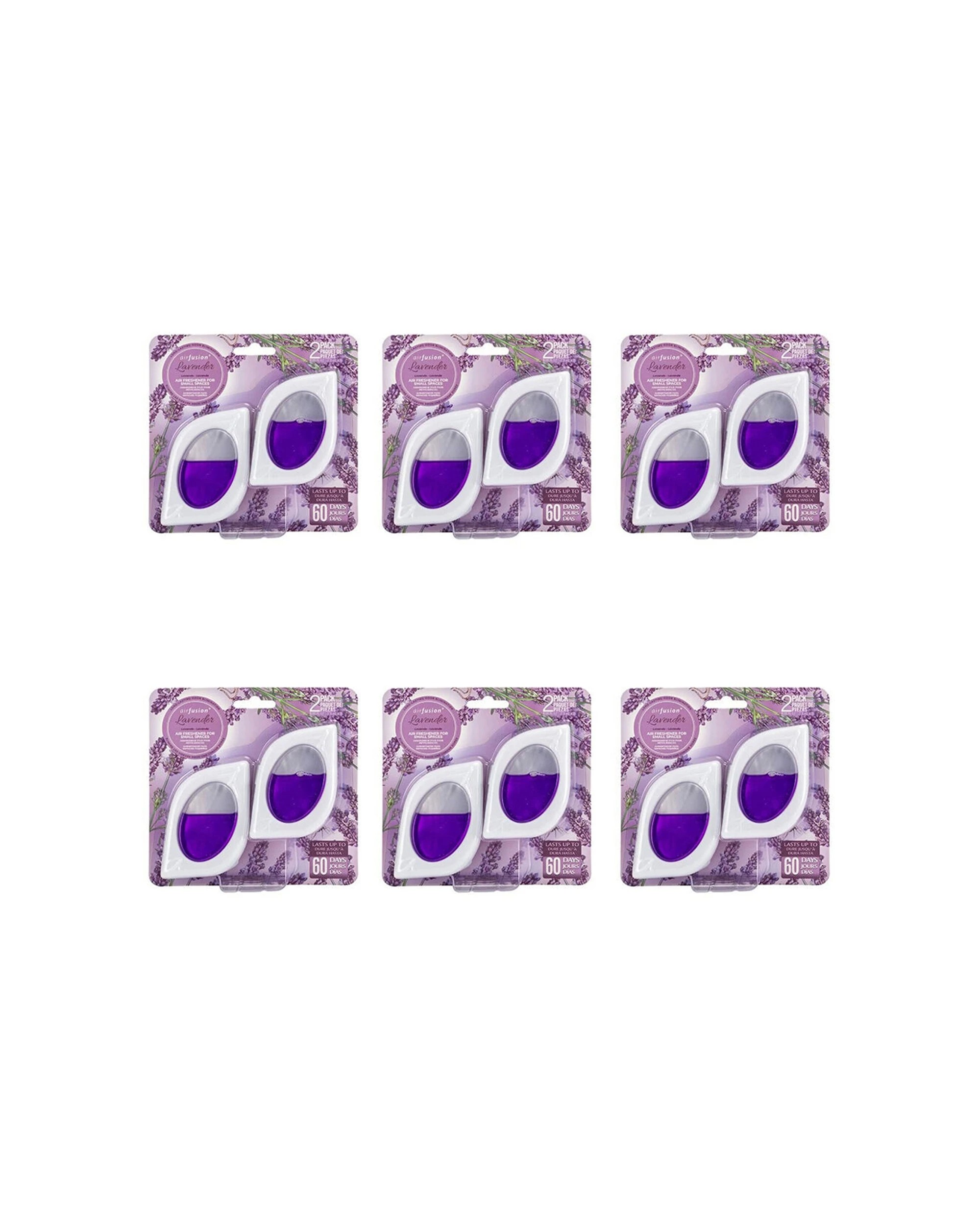 1 Air Fusion 6x 2pc Car Vent Clip Air Freshener 7.5ml - Purple, 1 of 3
