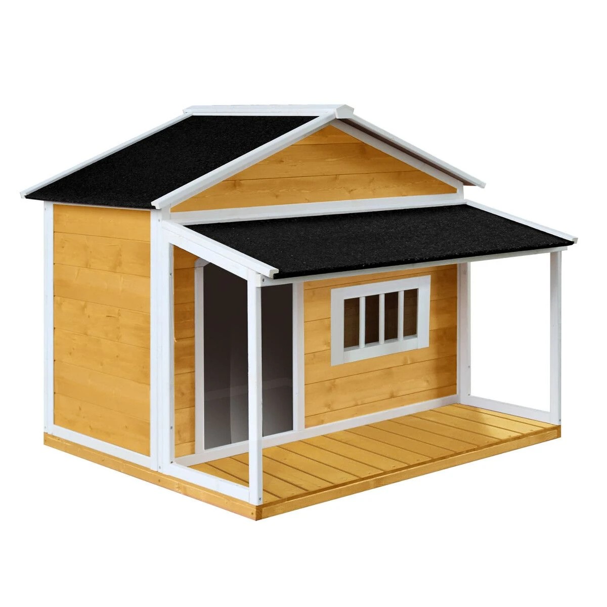 1 Pet Scene Dog House Kennel Raised Wooden Puppy, 1 of 1