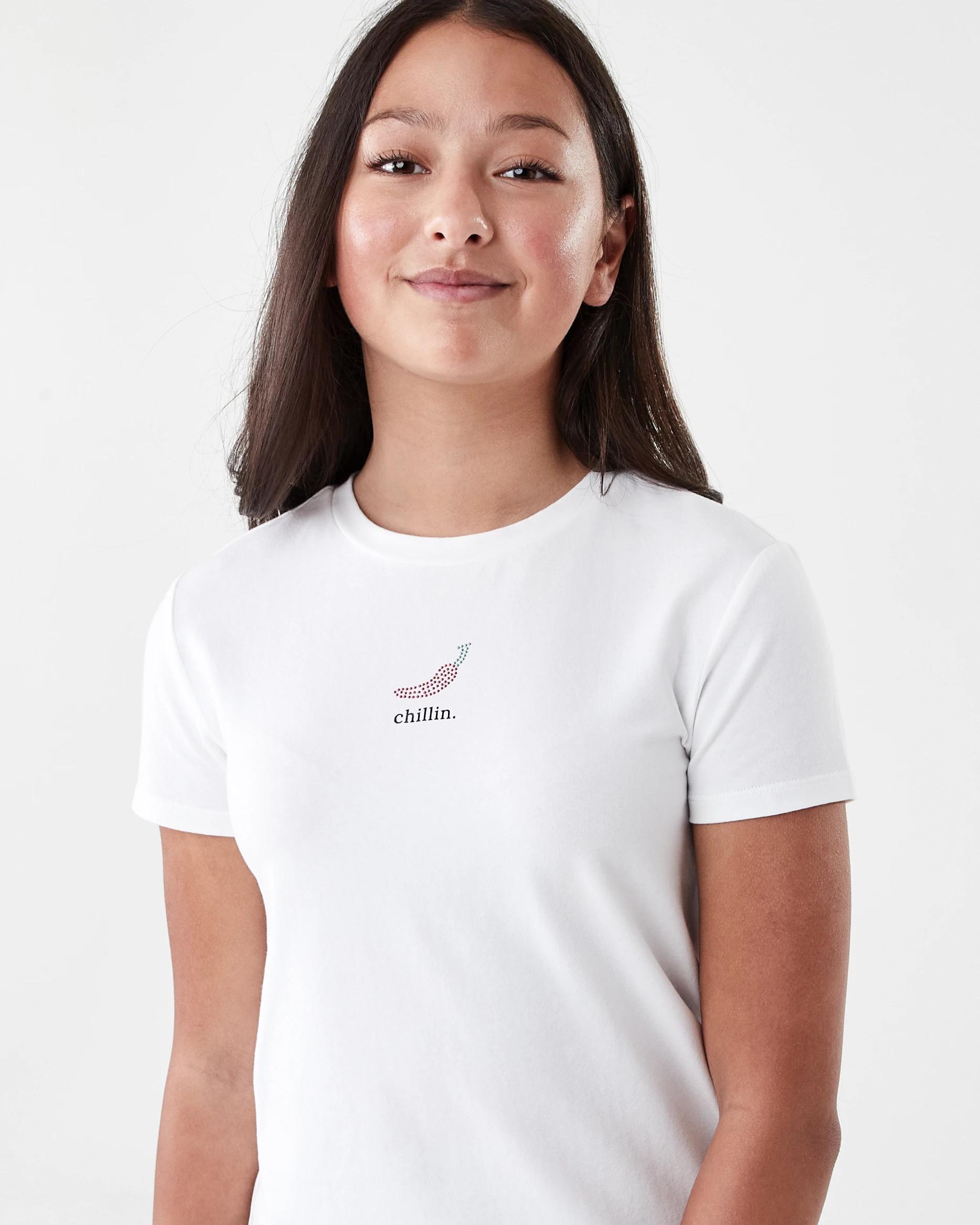 3 Short Sleeve Embellished Baby T-shirt Wht Chilli, 3 of 7