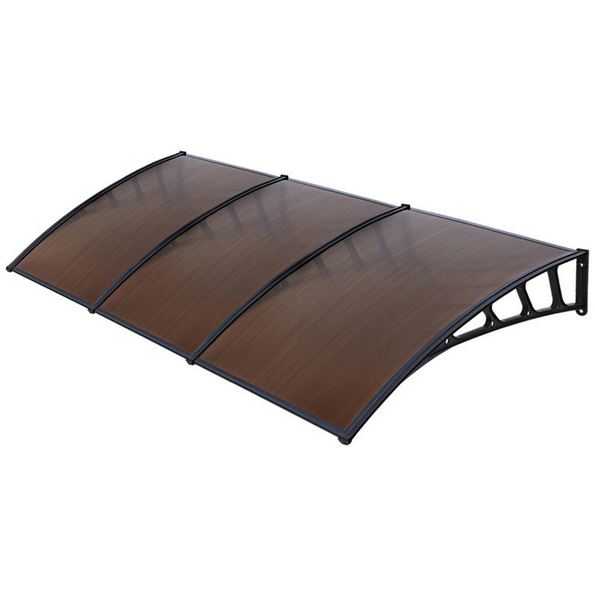 1 Instahut Window Door Awning Canopy 1.5mx3m Brown Sheet Plastic Frame - Multi, 1 of 7