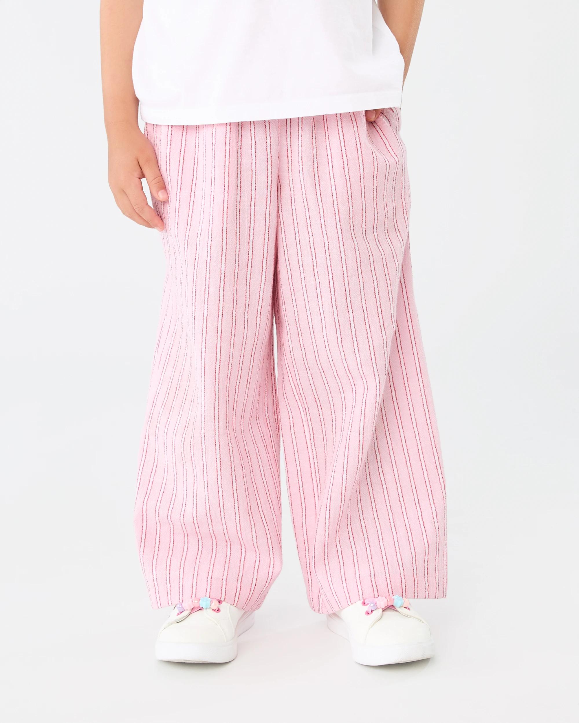 1 Woven Wide Leg Pants Pnk Stripe, 1 of 5
