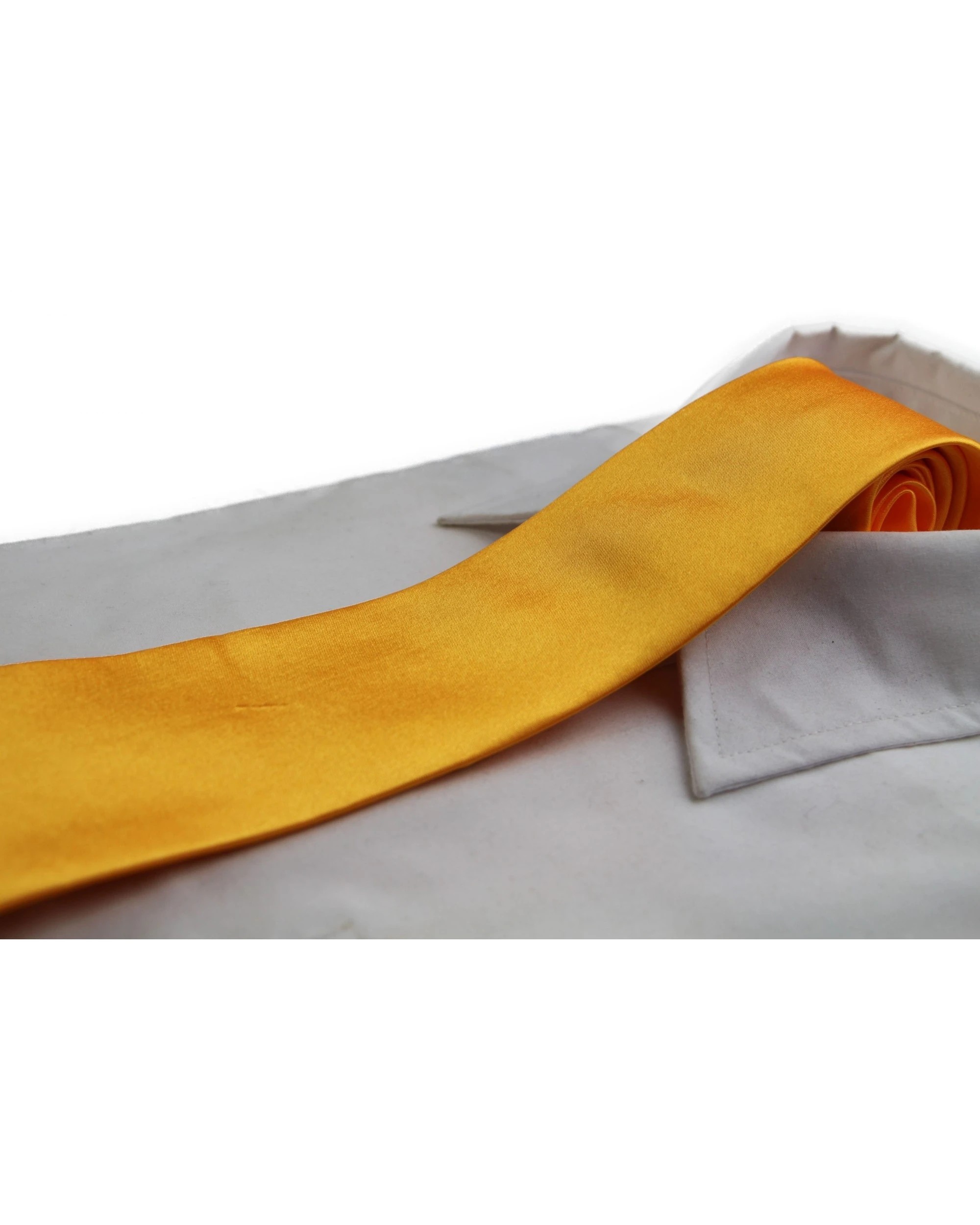 1 Zasel Mens Warm Yellow 8cm Plain Neck Tie - Yellow, 1 of 3