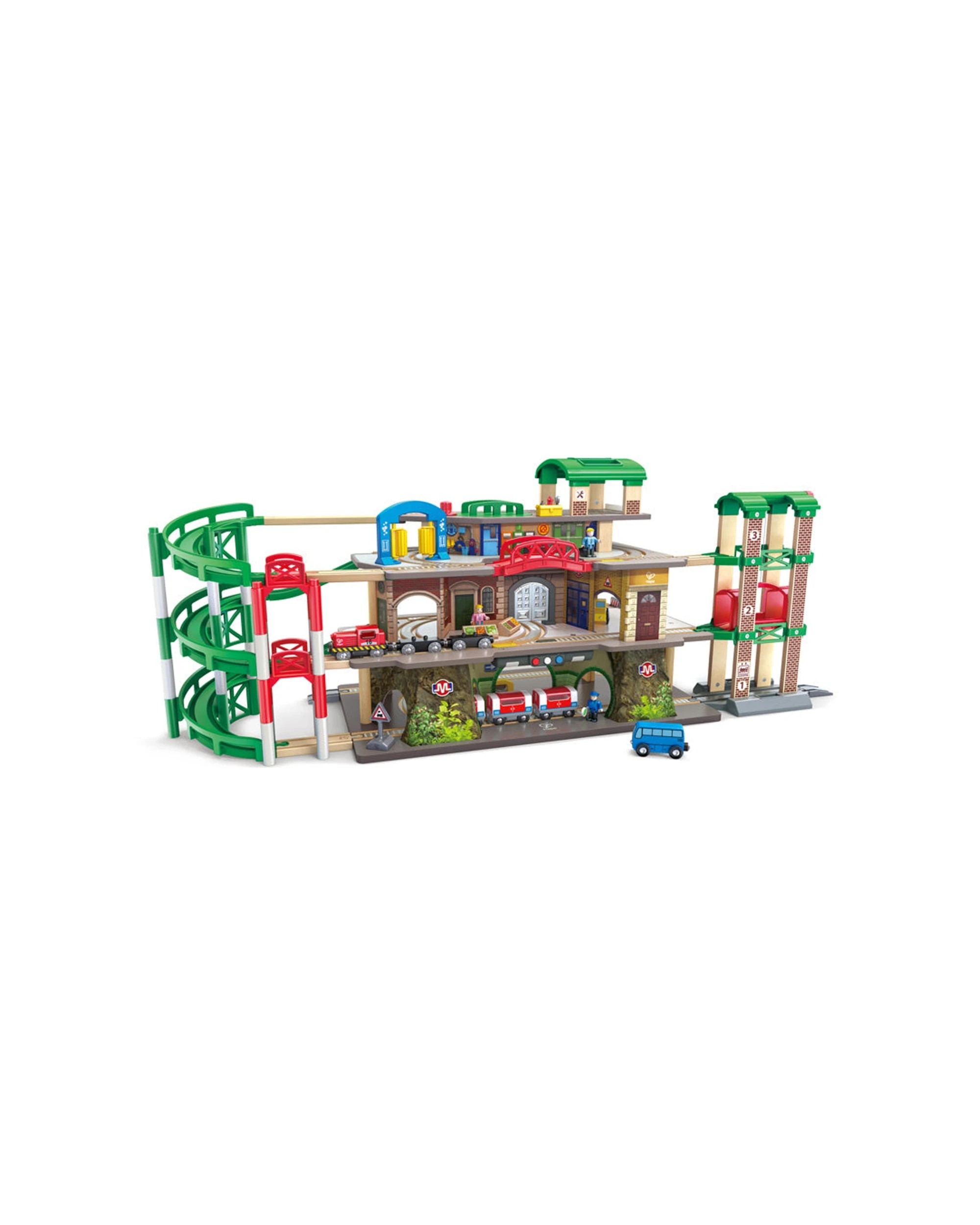 1 Hape Muti-Layer City Set Four-Storey Kids Railway Toy Playset - Multi, 1 of 3