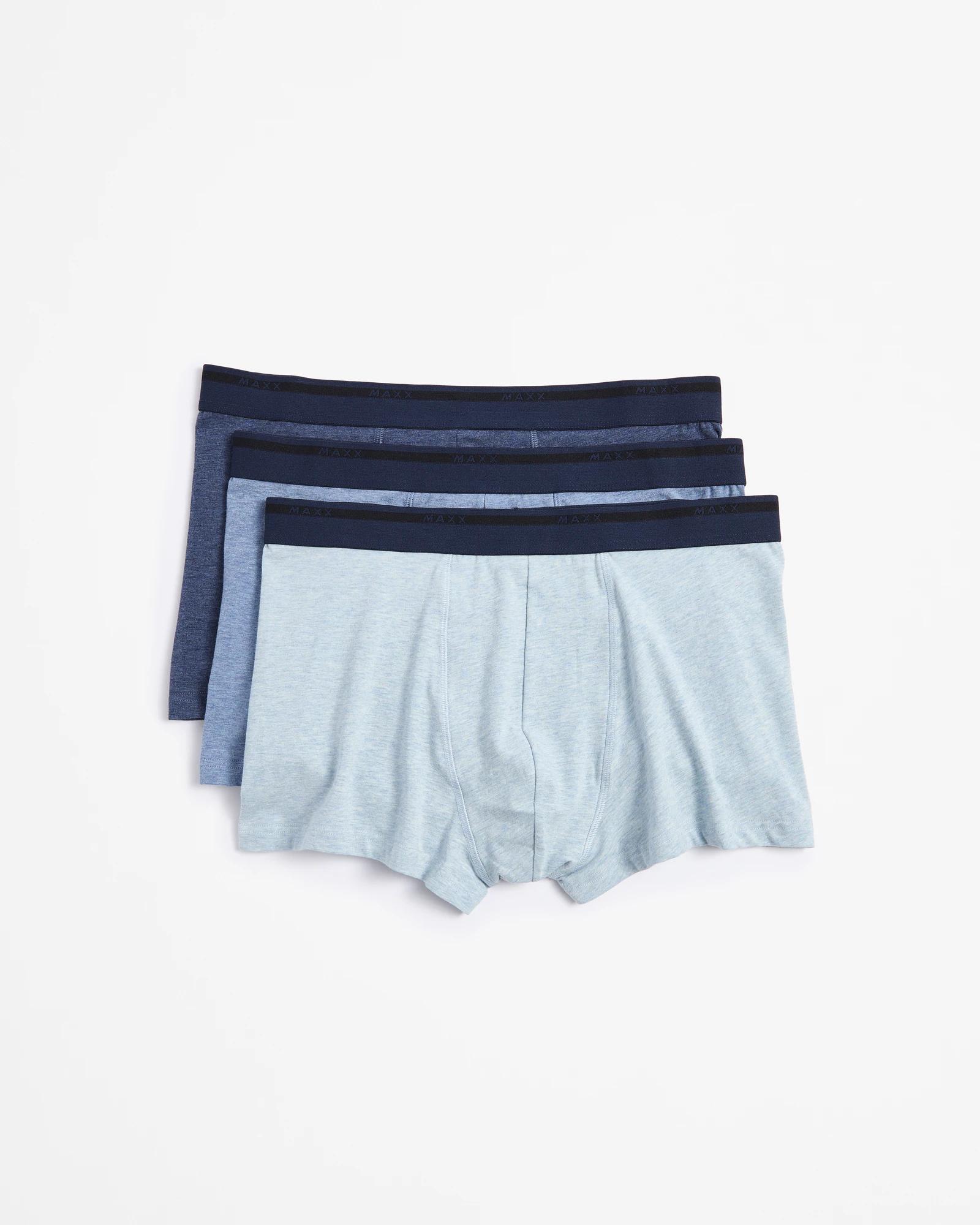 1 3 Pack Australian Cotton Blend Hipster Trunks - Maxx BLUES, 1 of 3