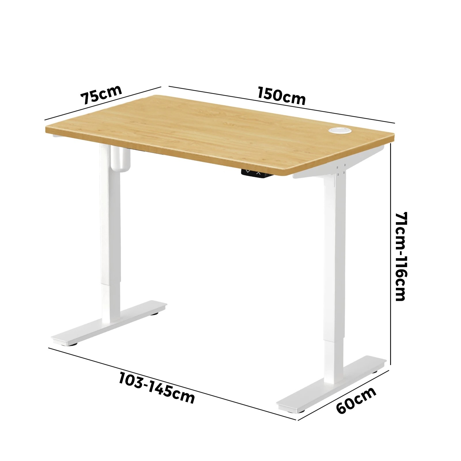 4 Oikiture 150cm Electric Standing Desk Single Motor Height Adjustable Sit Stand Table Top
 - Multi, 4 of 4