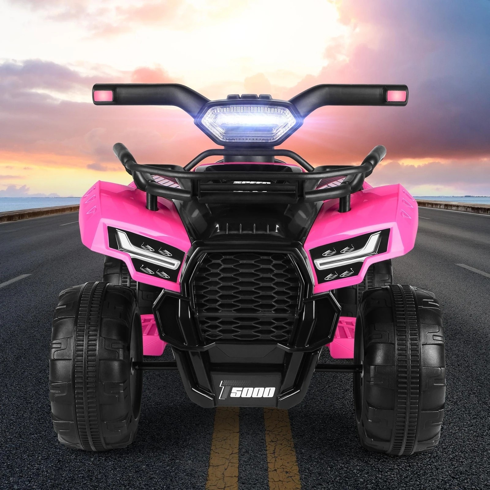 4 Alfordson Kids Ride On Car Electric ATV Toy 25W Motor W/ USB MP3 LED Lights - Pink, 4 of 10