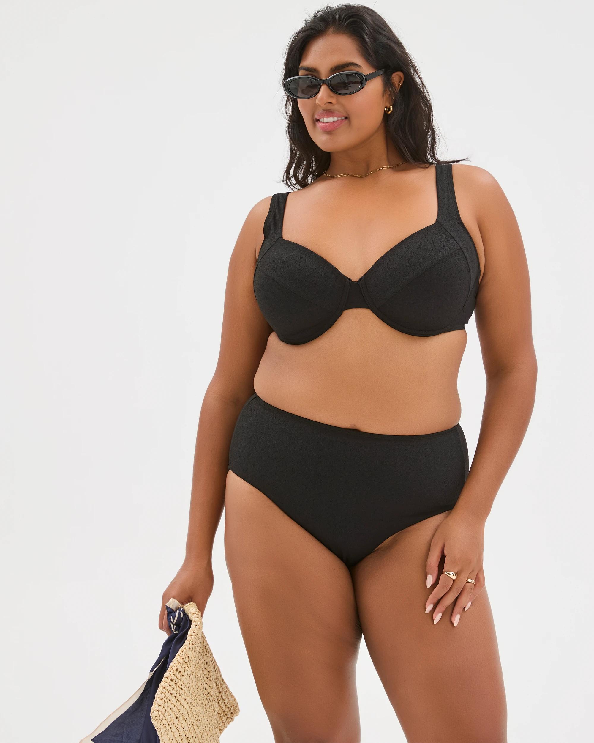 7 Target Woman Shape Your Body Resort Balconette Soft Textured Swim Bikini Top BLACK, 7 of 9